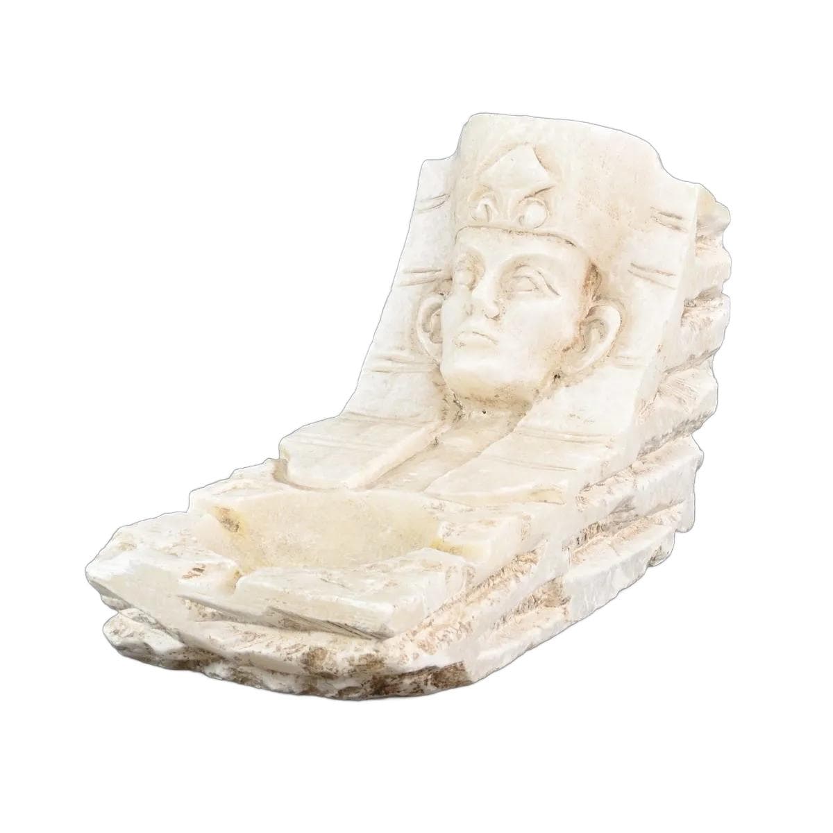 Popielnica art déco, alabaster kość słoniowa, Włochy, lata 30.