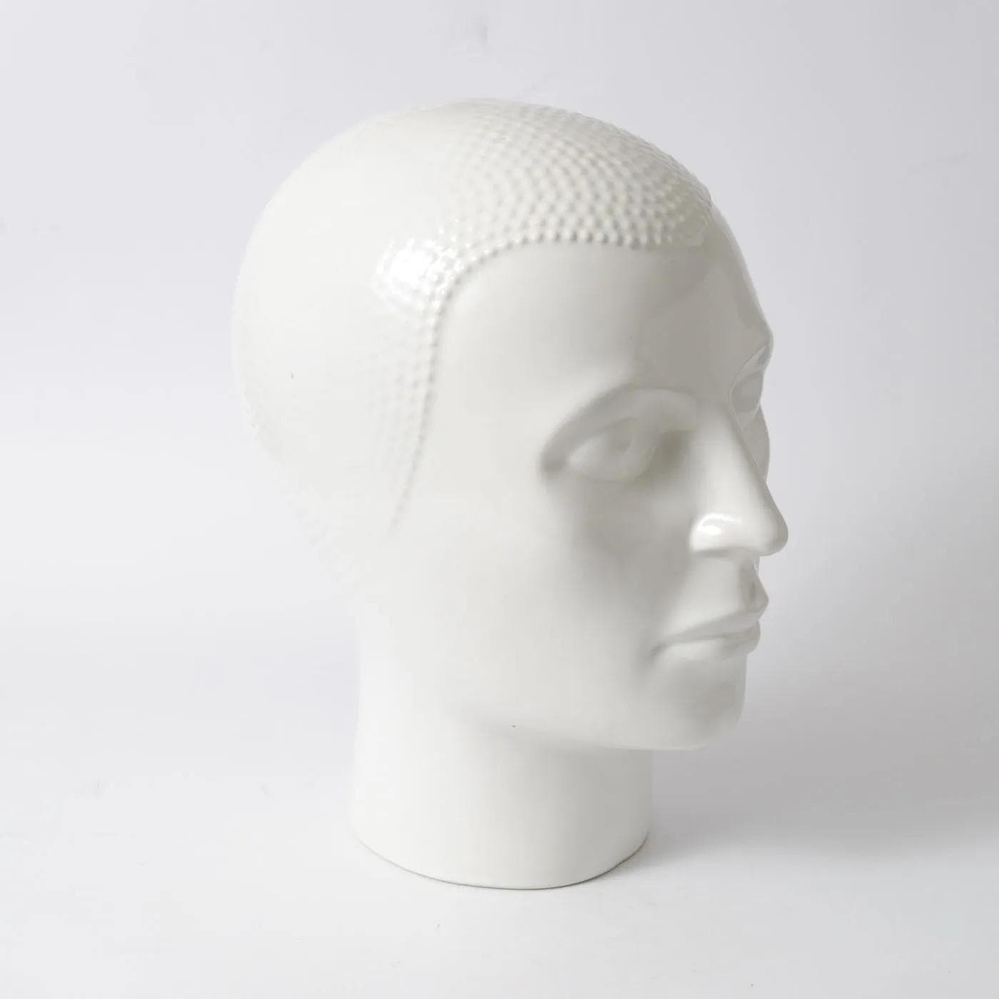 Głowa ceramiczna, biała, ceramika, Royal Delft, Holandia, lata 70. - 161393