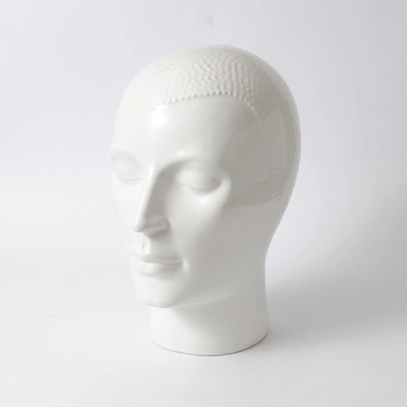 Głowa ceramiczna, biała, ceramika, Royal Delft, Holandia, lata 70. - 161397