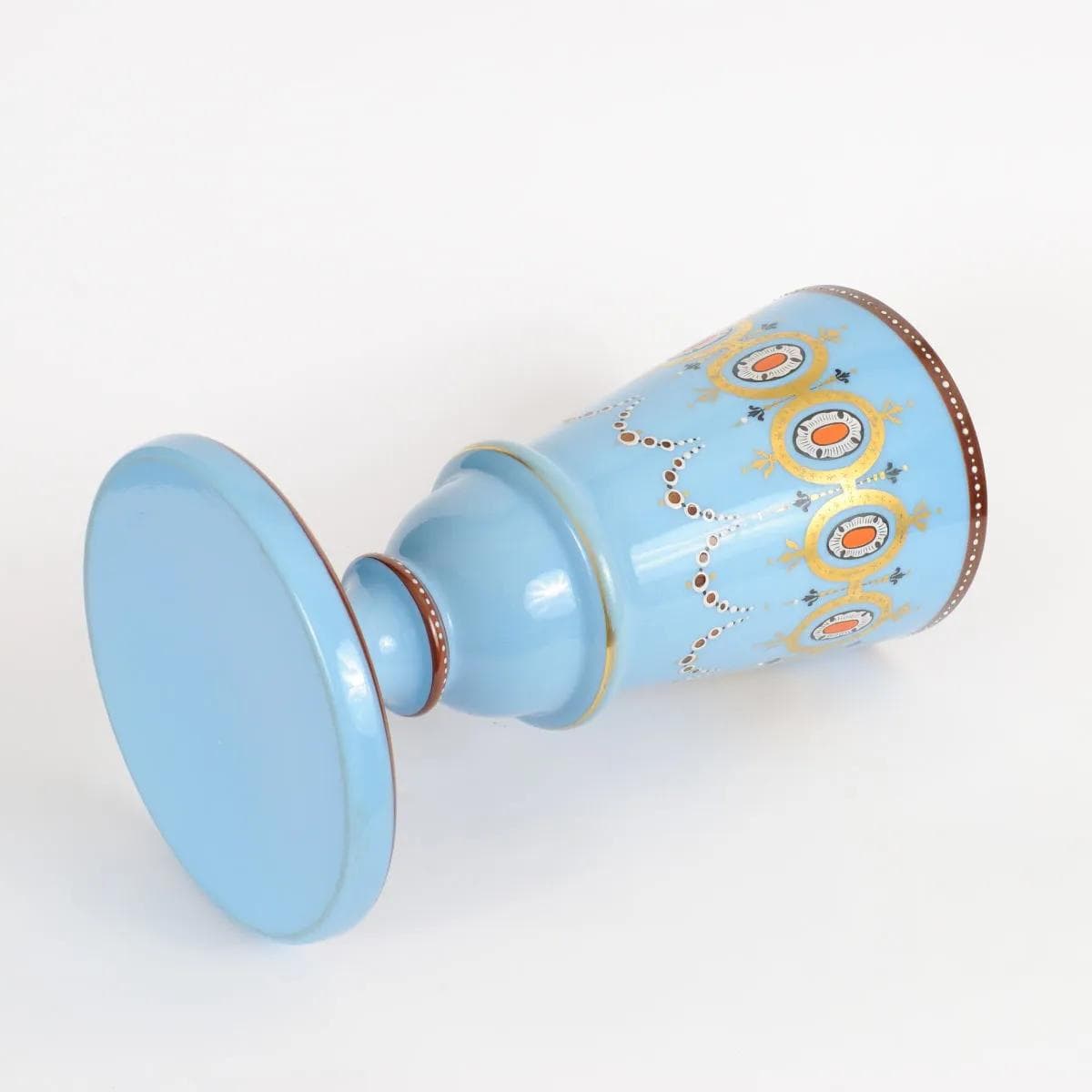 Para wazonów Napoleon III, turkusowy, szkło, Francja, XIX wiek - 161382