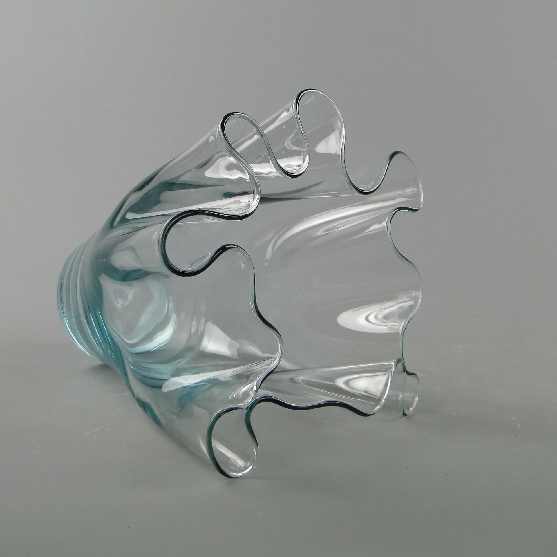 Wazon chusta, szkło transparentne, Polska, lata 70. - 163127