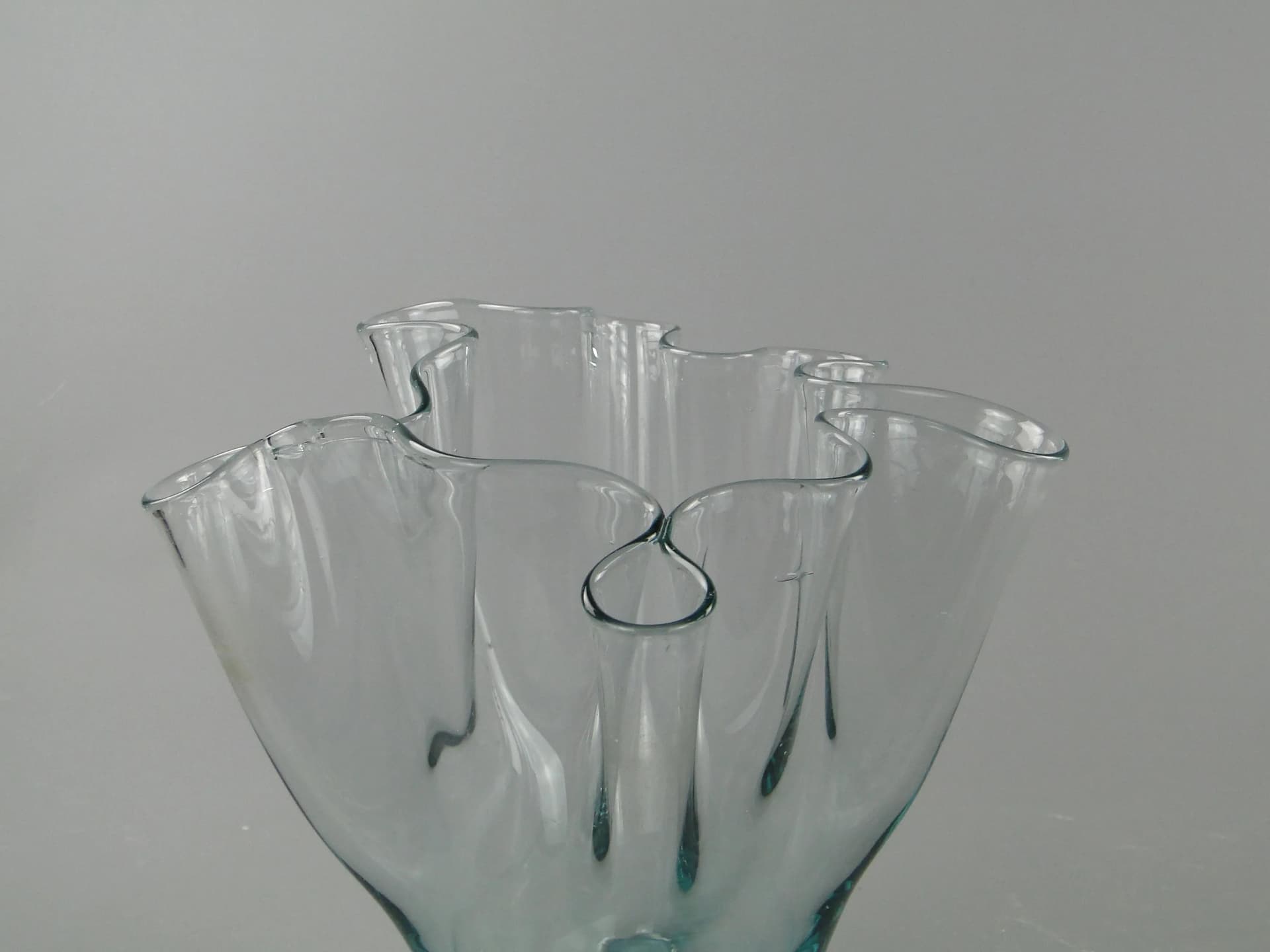 Wazon chusta, szkło transparentne, Polska, lata 70. - 163123