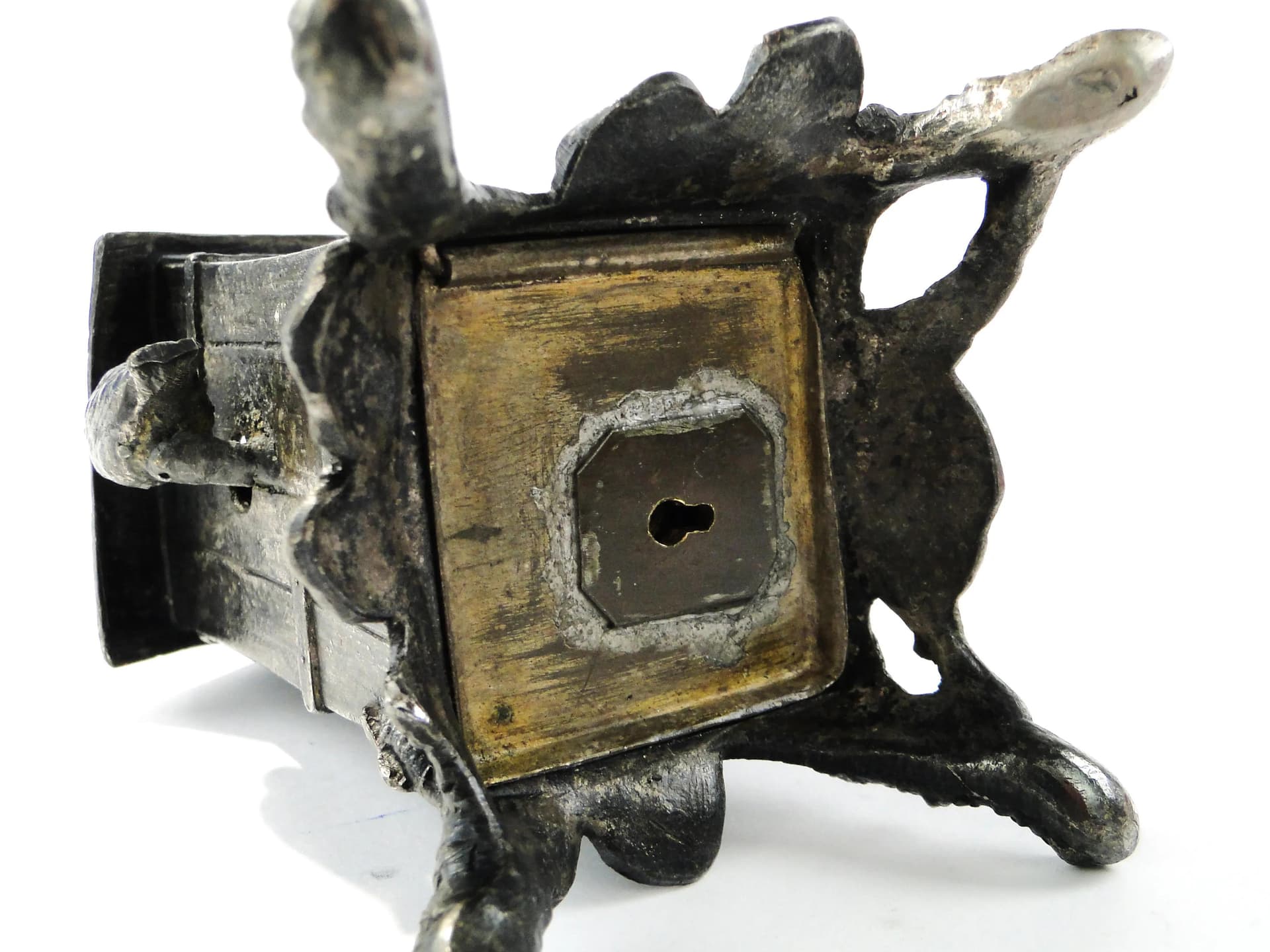 Skarbonka secesyjna, srebrzona cyna, WMF, Niemcy, początek XX w. - 163076