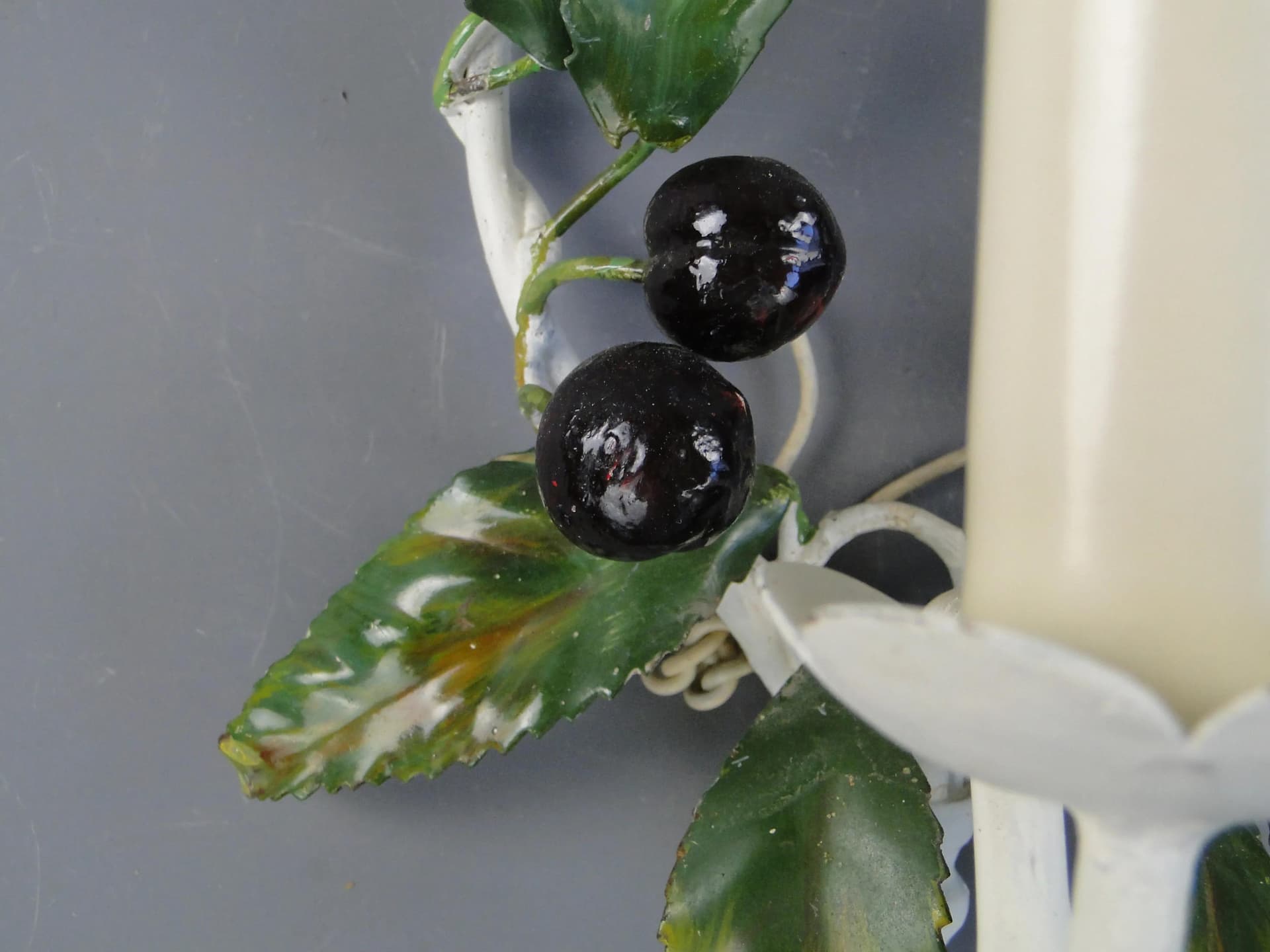 Floral wall sconce, multicolor, polychrome metal, Italy, 1970s. - 163065