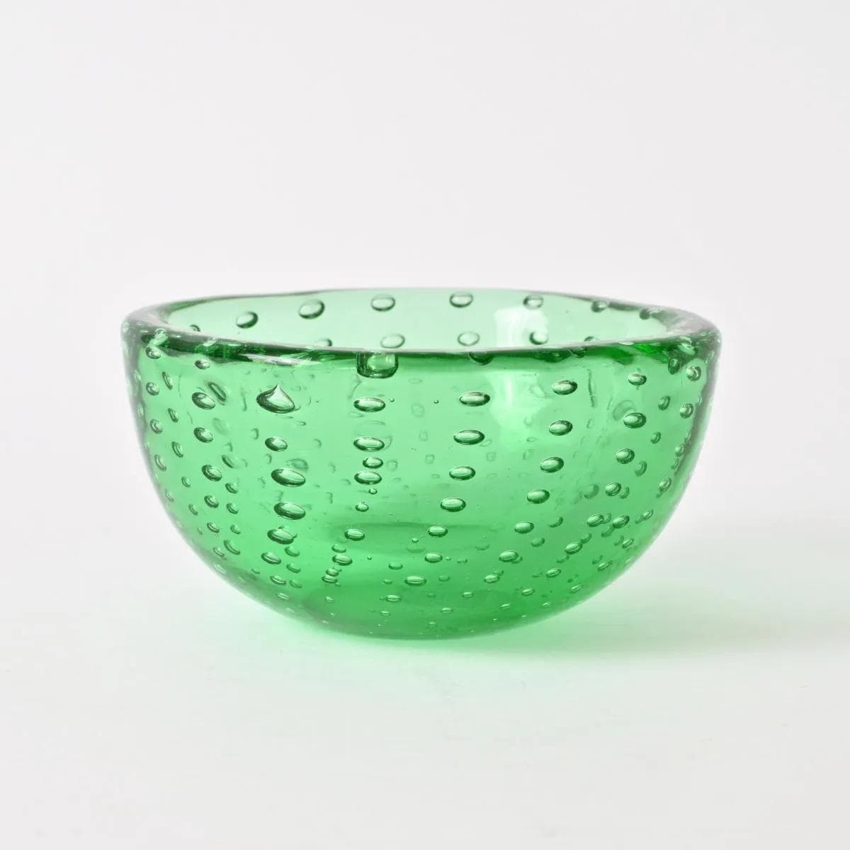 Bowl A Bollicine, green glass, by C. Scarpa, Venini, Italy, 1960s. - 161340