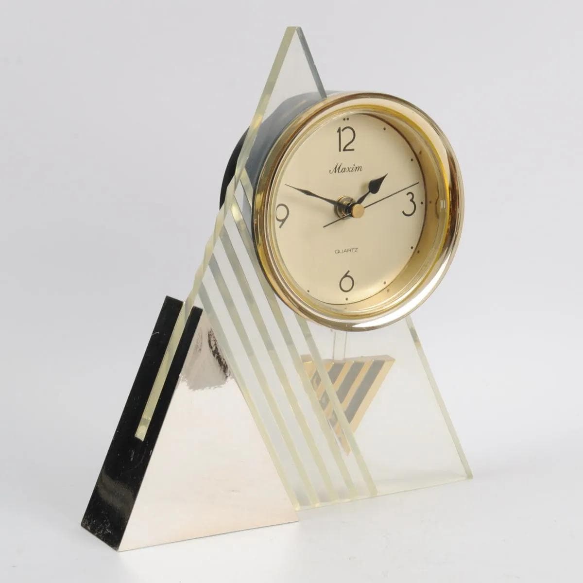 Zegar kominkowy Maxim, żółty gradient, plexi przezroczyste, Maxim, lata 80. - 161338