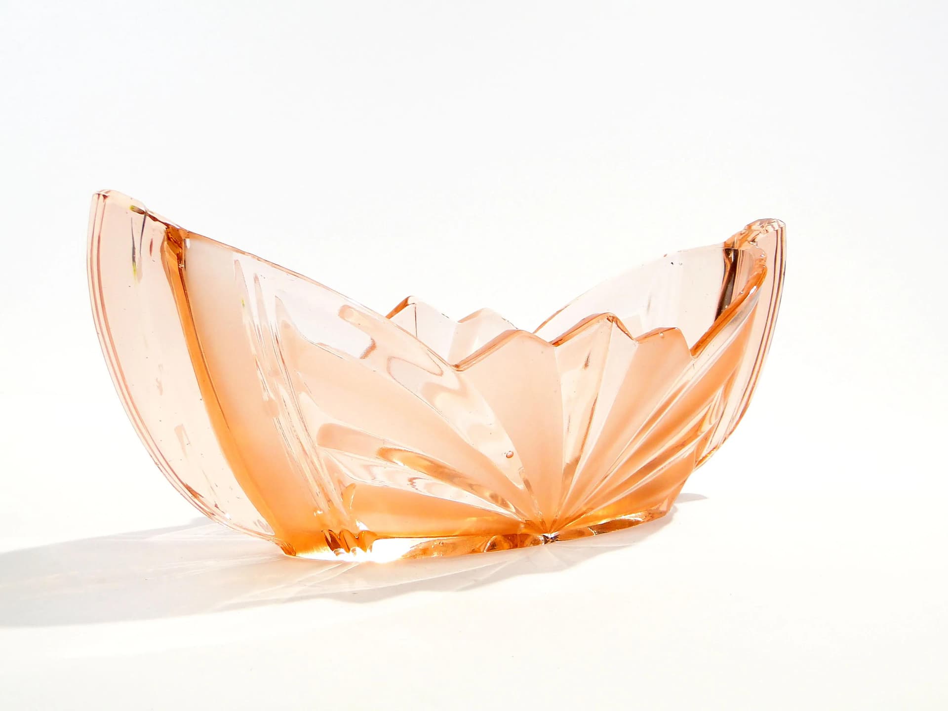 Jardinière Art Deco, pink glass, Niemen Glassworks, Poland, 1930s - 162986