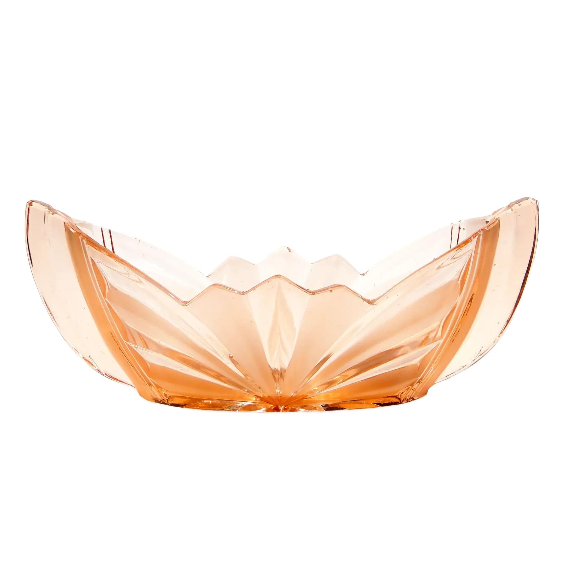 Jardinière Art Deco, pink glass, Niemen Glassworks, Poland, 1930s