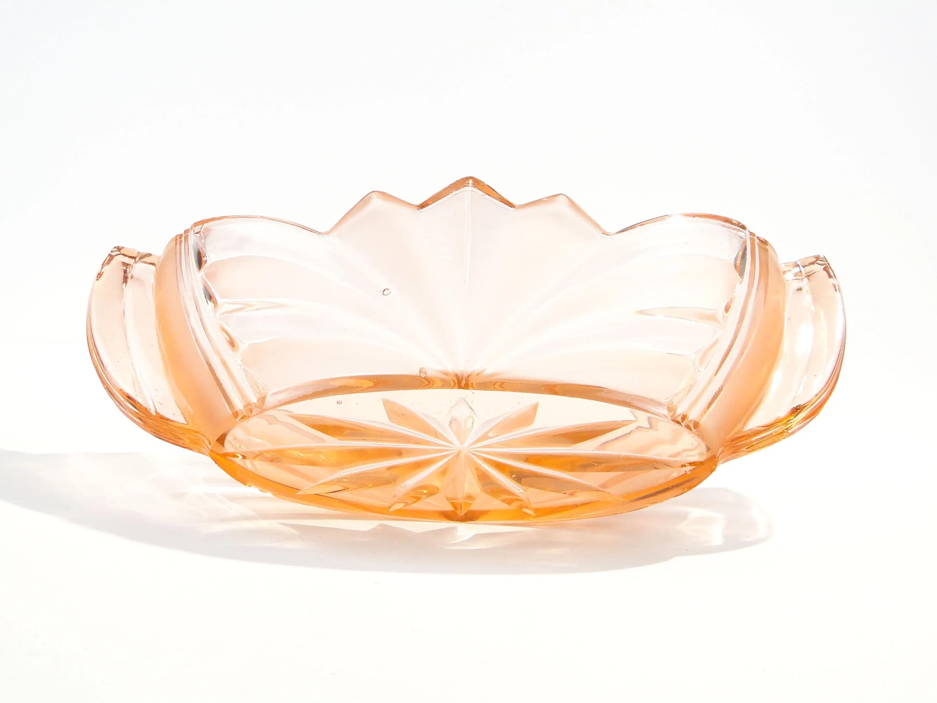 Jardinière Art Deco, pink glass, Niemen Glassworks, Poland, 1930s - 162990