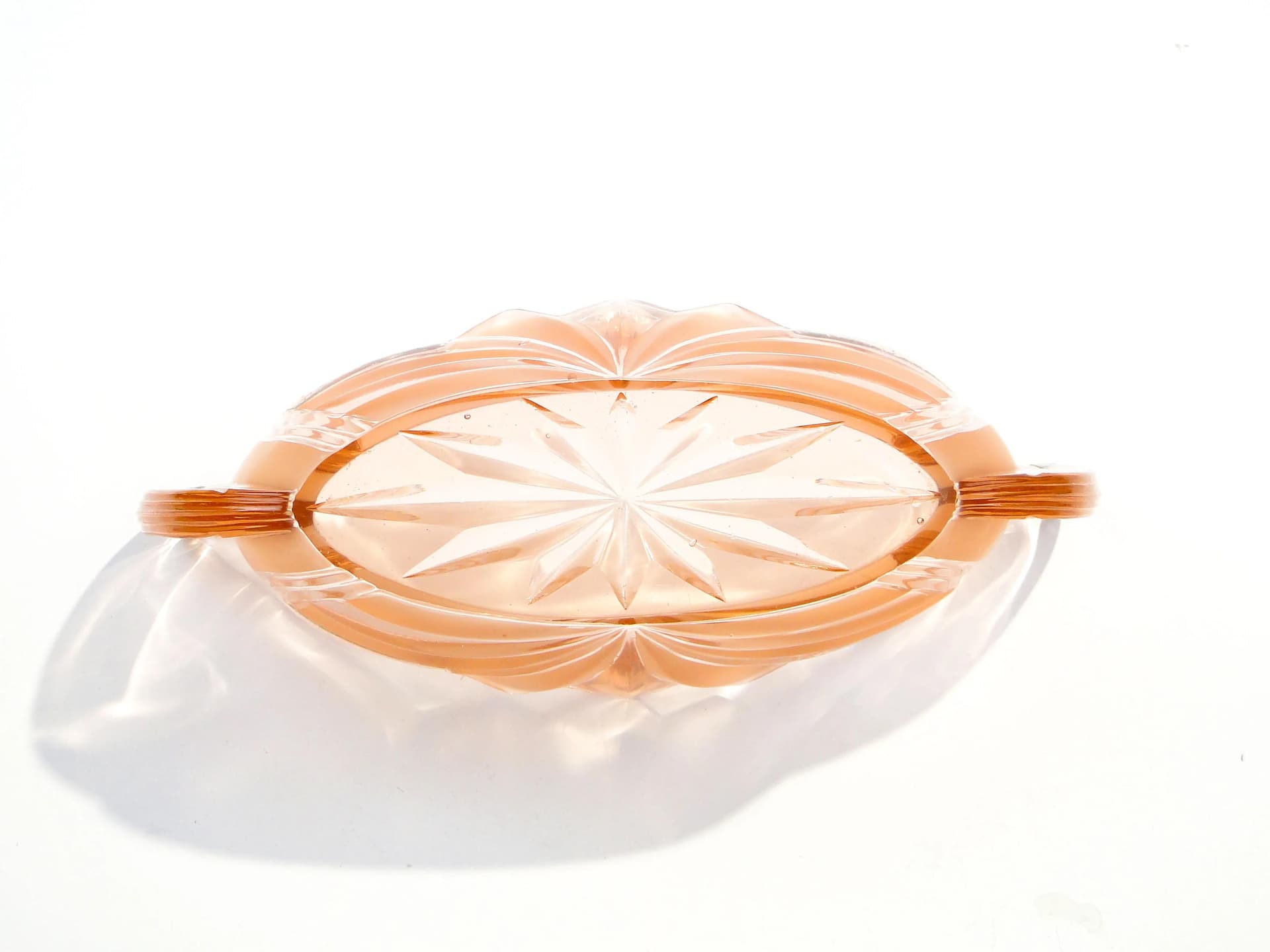 Jardinière Art Deco, pink glass, Niemen Glassworks, Poland, 1930s - 162991