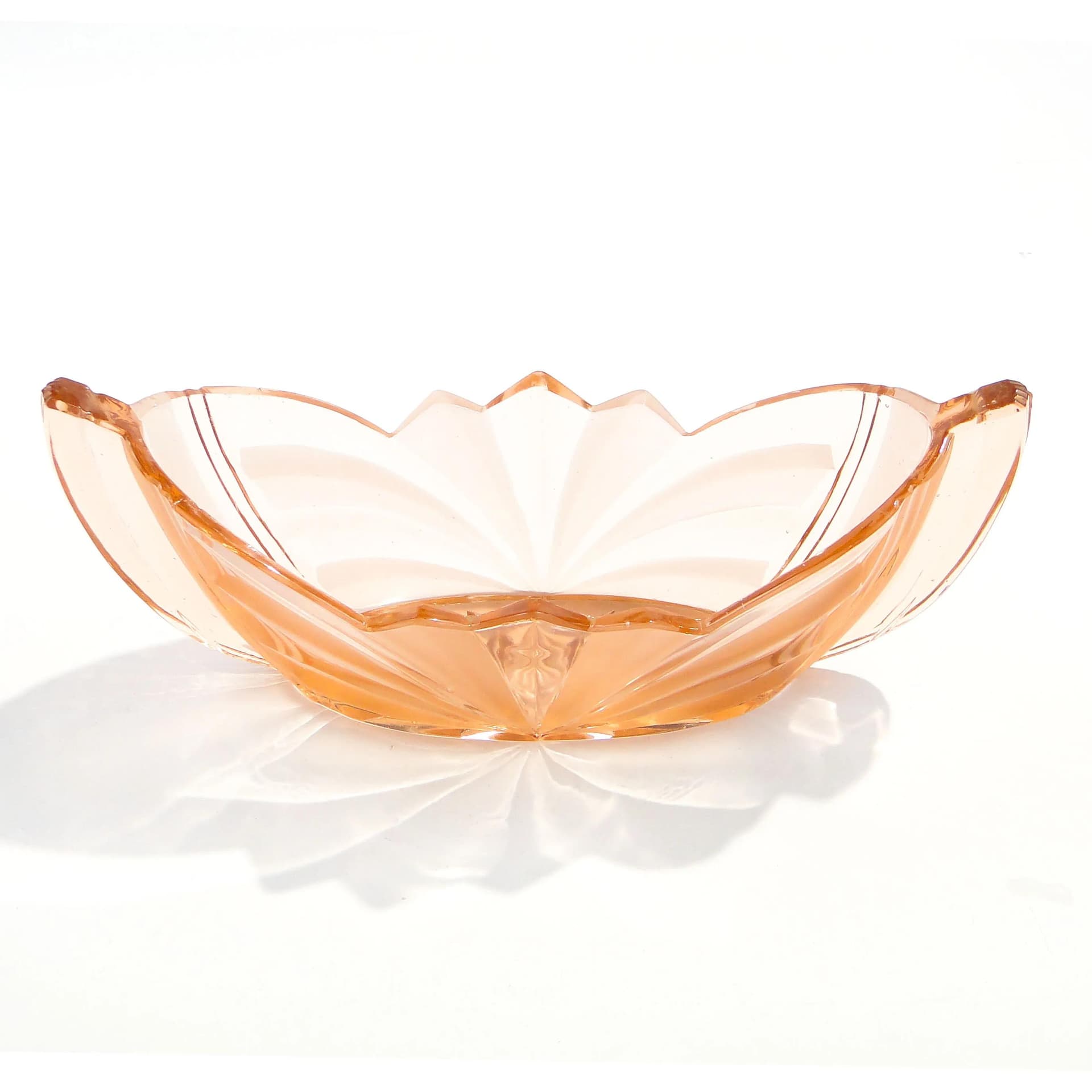 Jardinière Art Deco, pink glass, Niemen Glassworks, Poland, 1930s - 162984