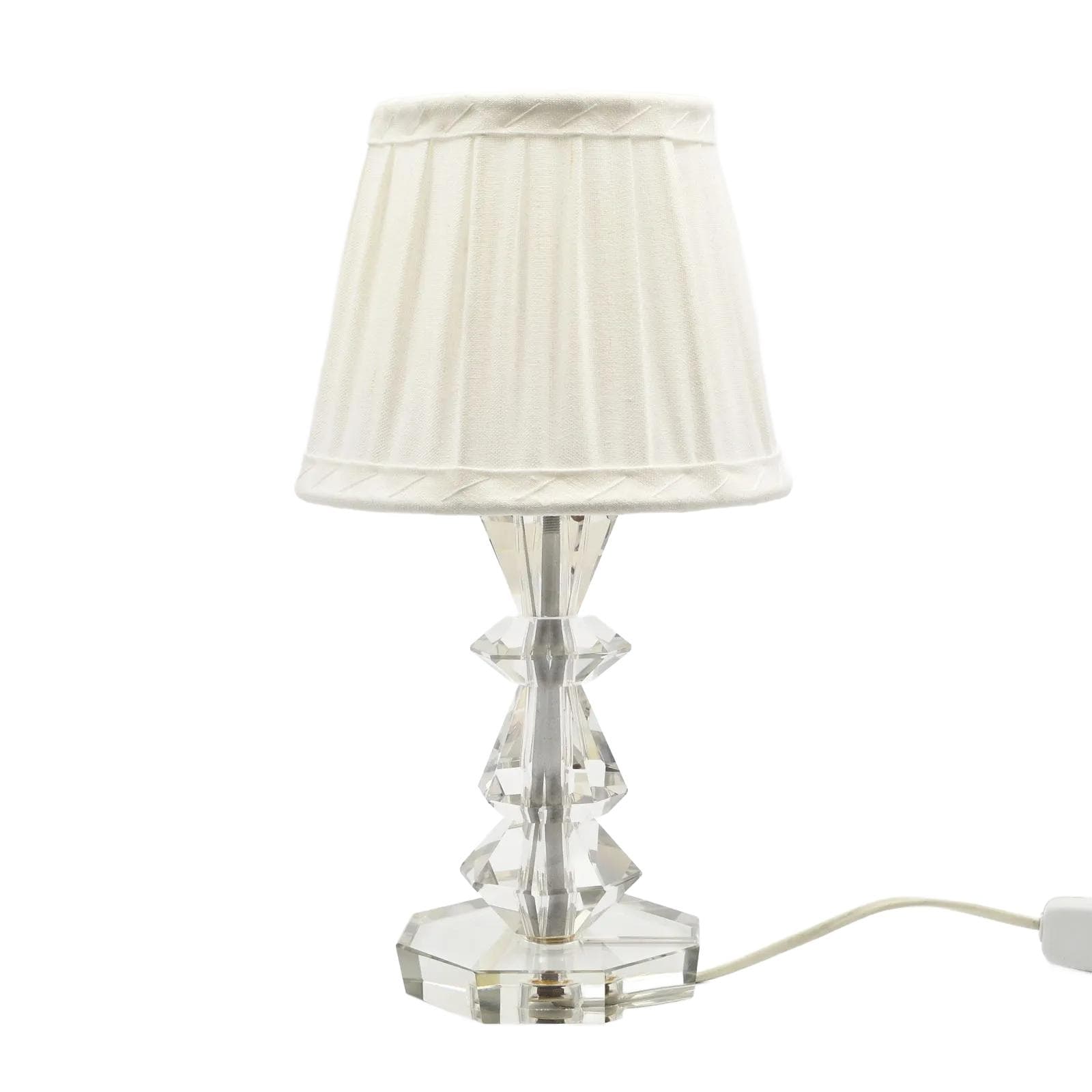 Lampa stołowa, transparentny kryształ, Szwecja, lata 70.