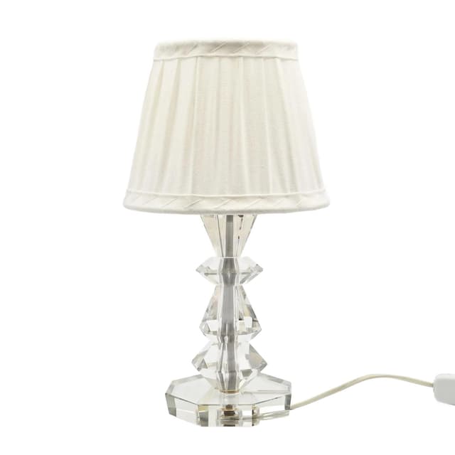 Lampa stołowa, transparentny kryształ, Szwecja, lata 70. - WYMIARY