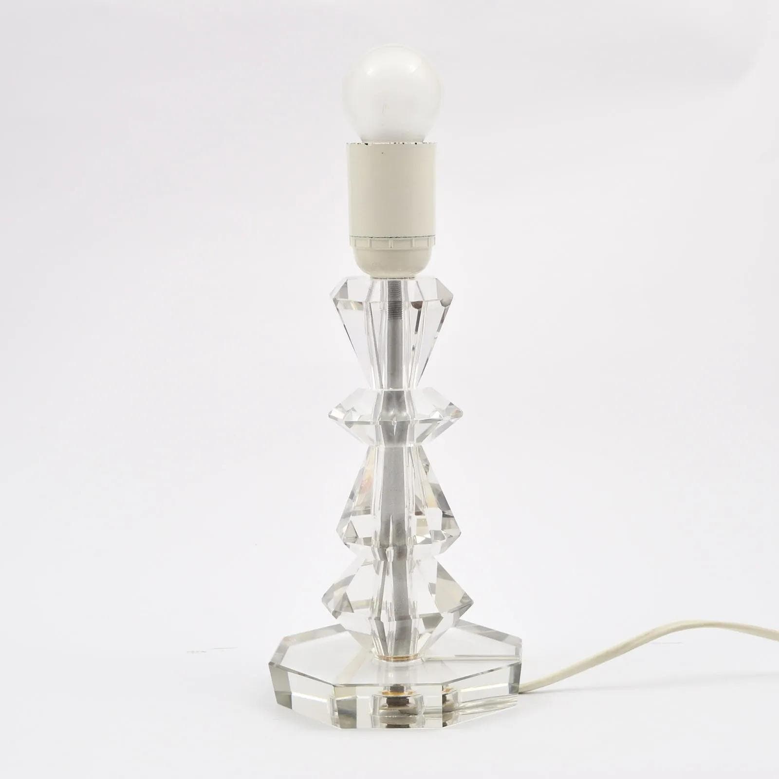 Lampa stołowa, transparentny kryształ, Szwecja, lata 70. - 162335