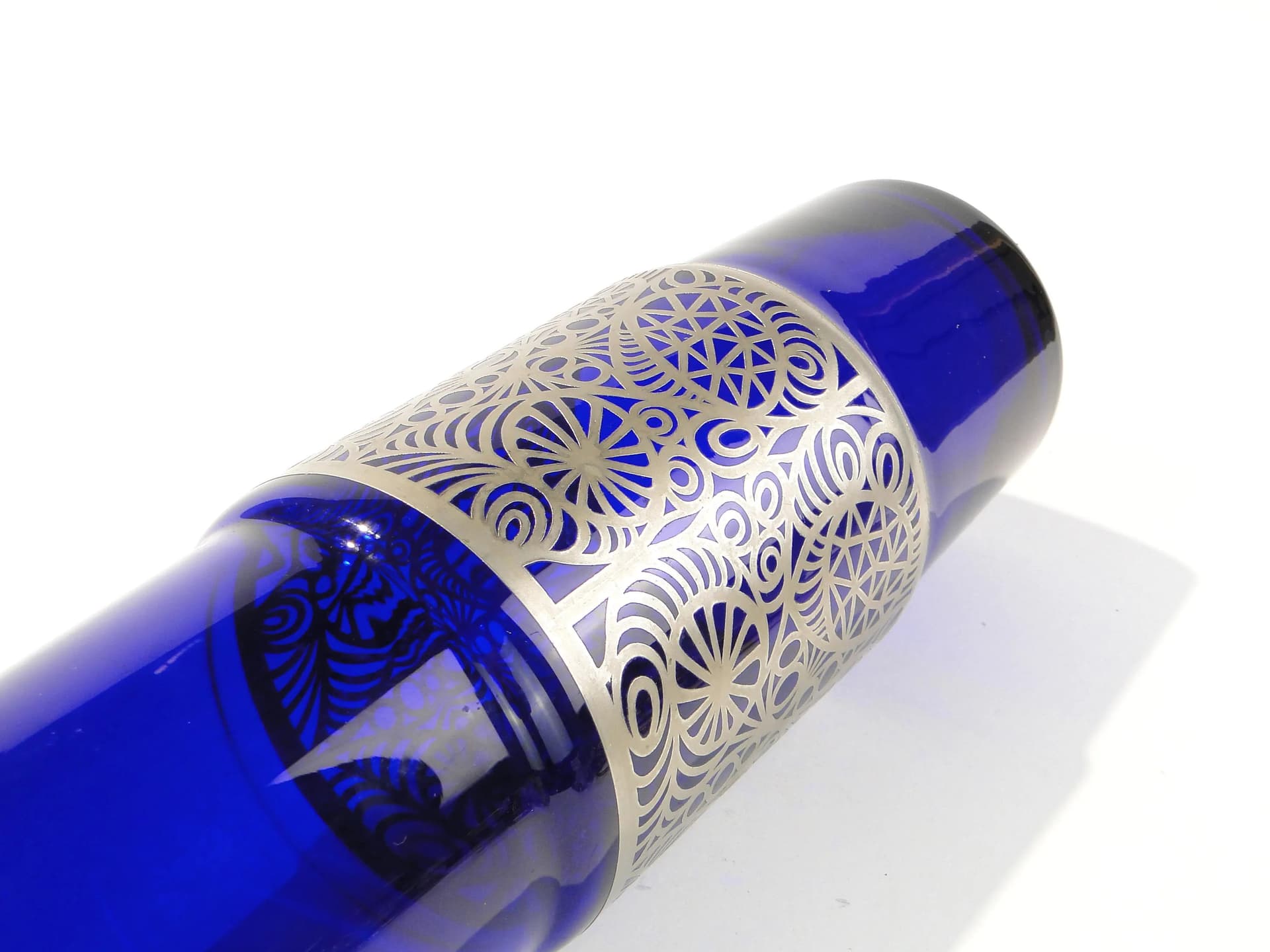 Wazon modernistyczny, ciemnoniebieski, szkło, Huta Szkła Hortensja, Polska, lata 70. - 162958