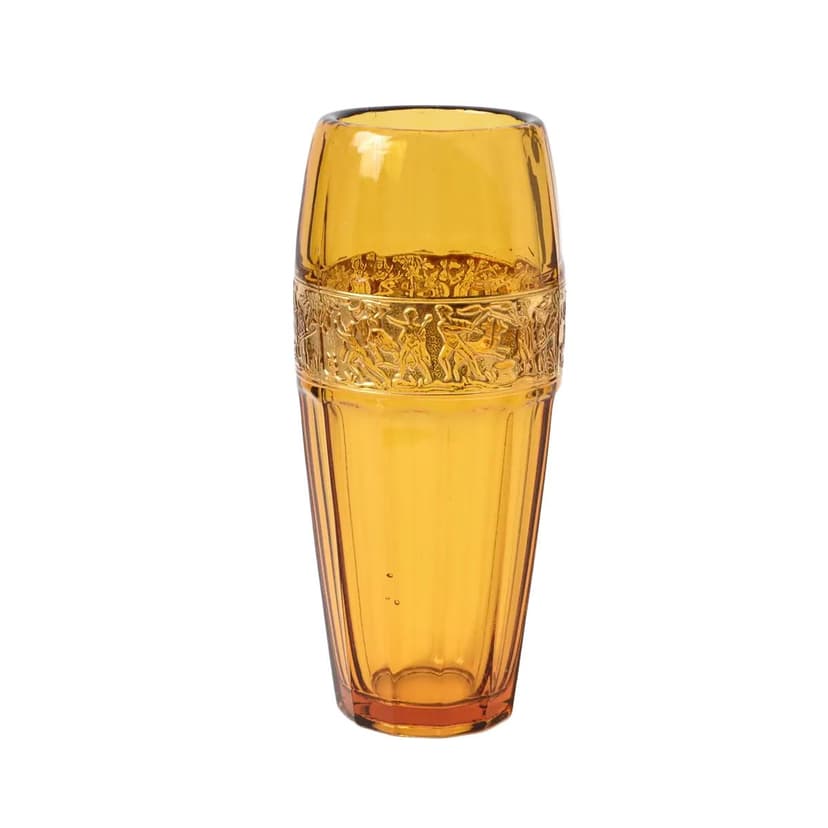 Wazon, Walther Glass, żółty, szkło, Niemcy, lata 50.