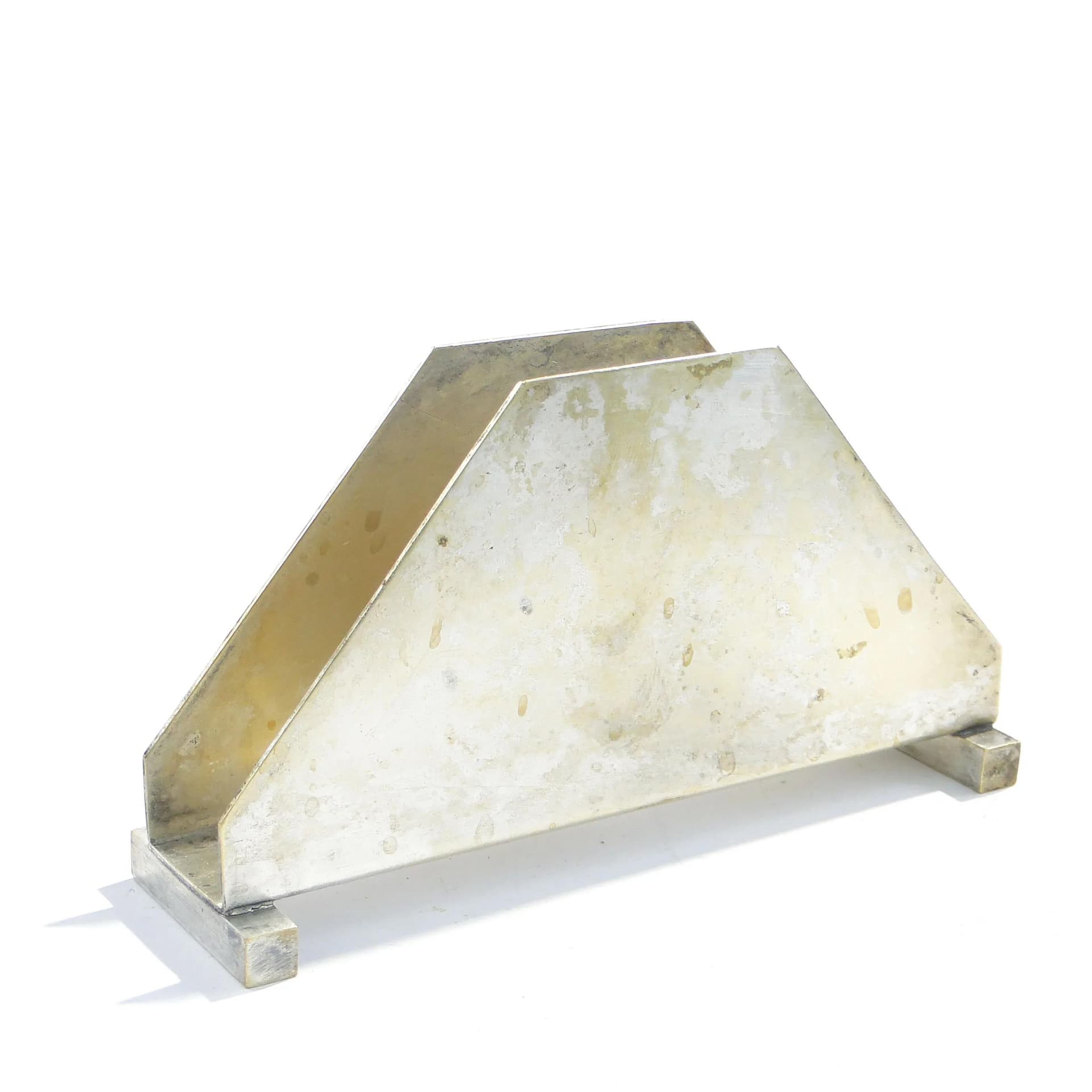 Serwetnik Art Deco, mosiądz srebrzony, Polska, lata 20. - 162907