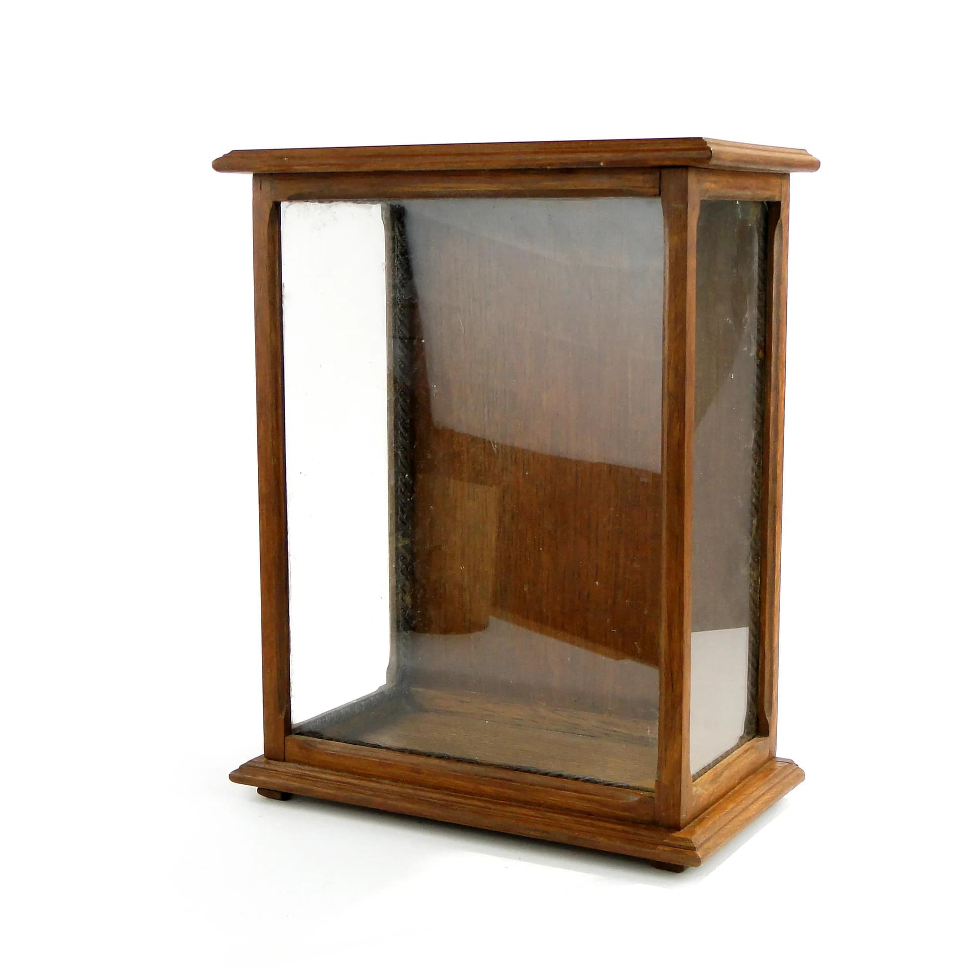 Gablotka, mahoń brązowy, szkło transparentne, Francja, lata 40. - 162884