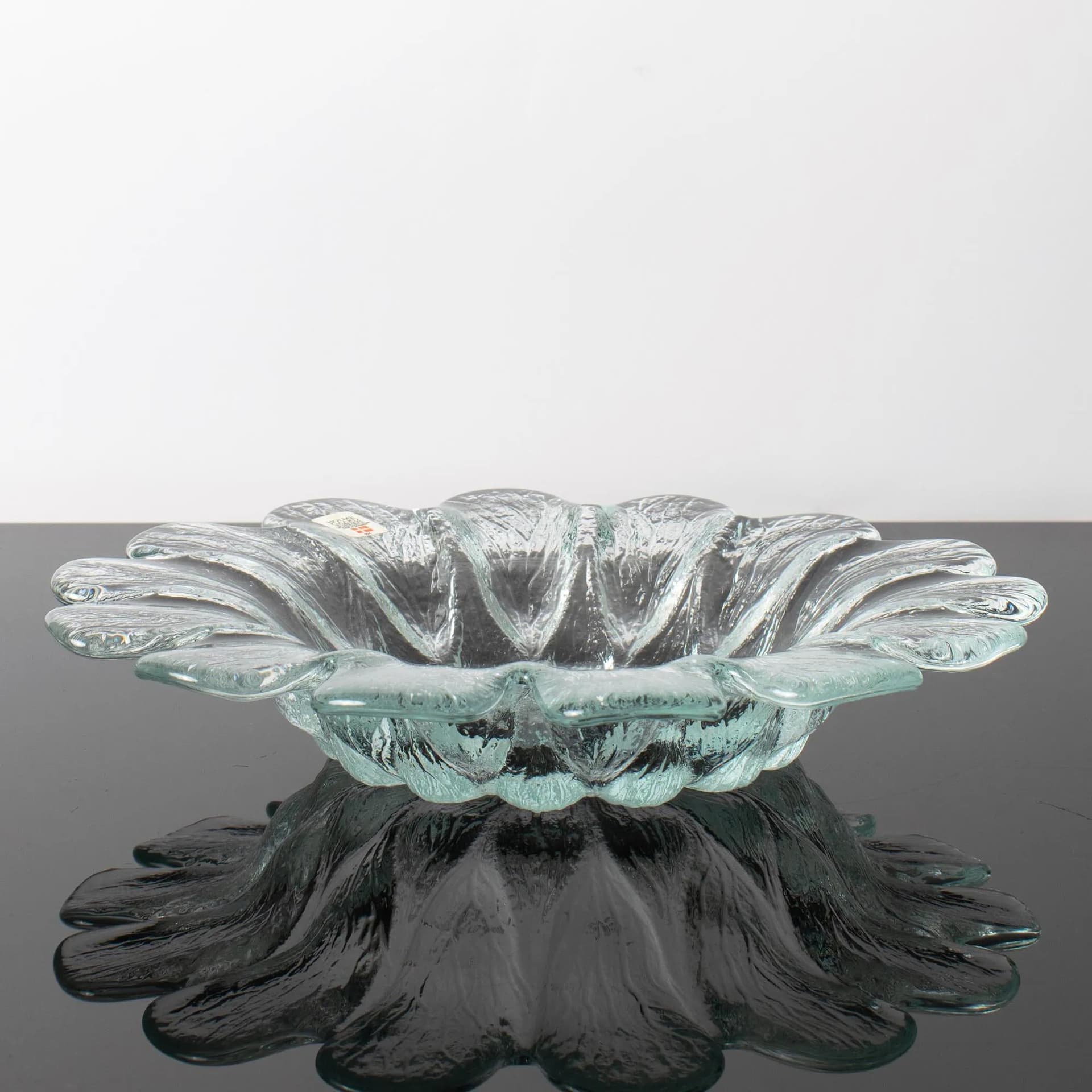 Glass centerpiece, transparent, by S. Werner, Holmegaard, Denmark, 1980s. - 162272