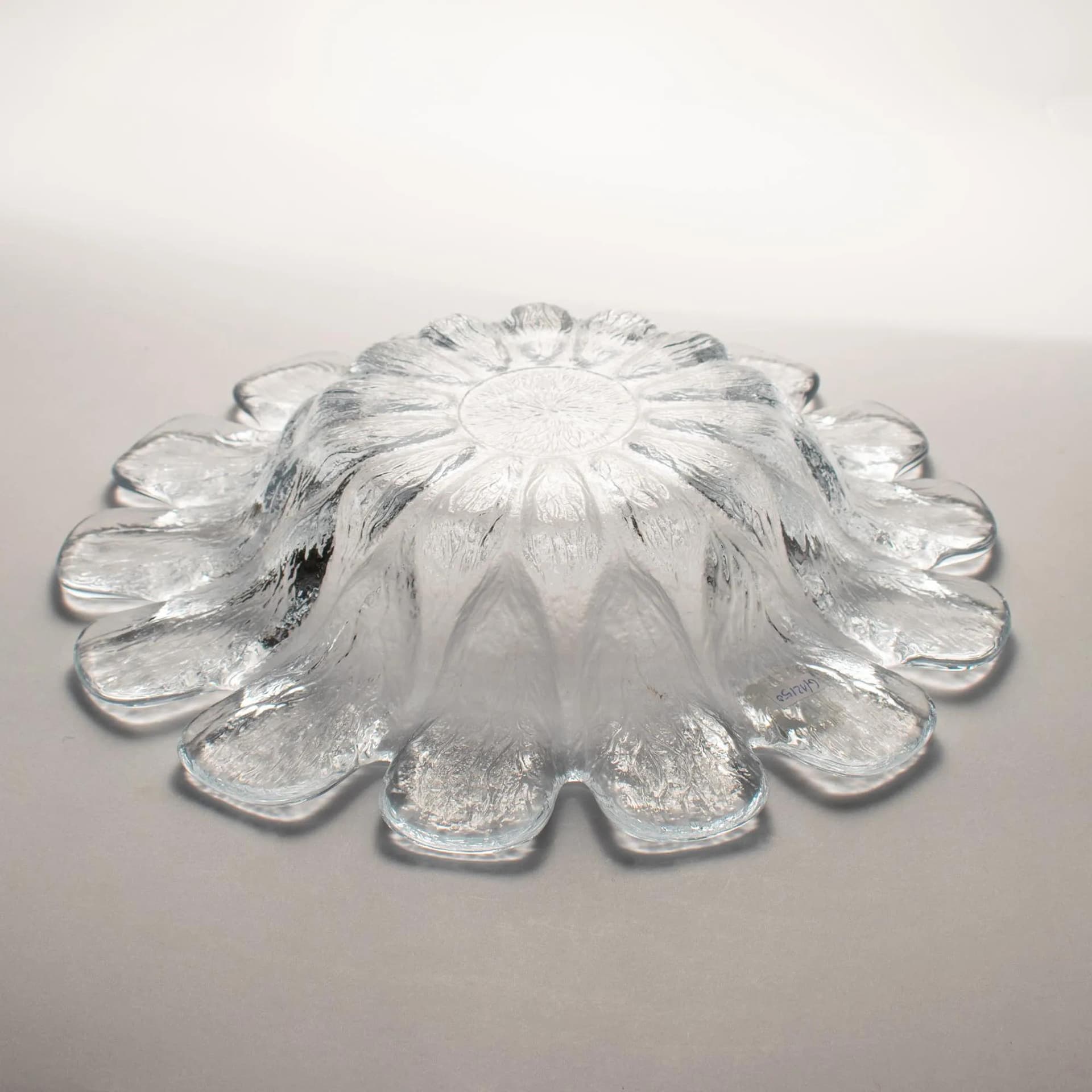 Glass centerpiece, transparent, by S. Werner, Holmegaard, Denmark, 1980s. - 162275