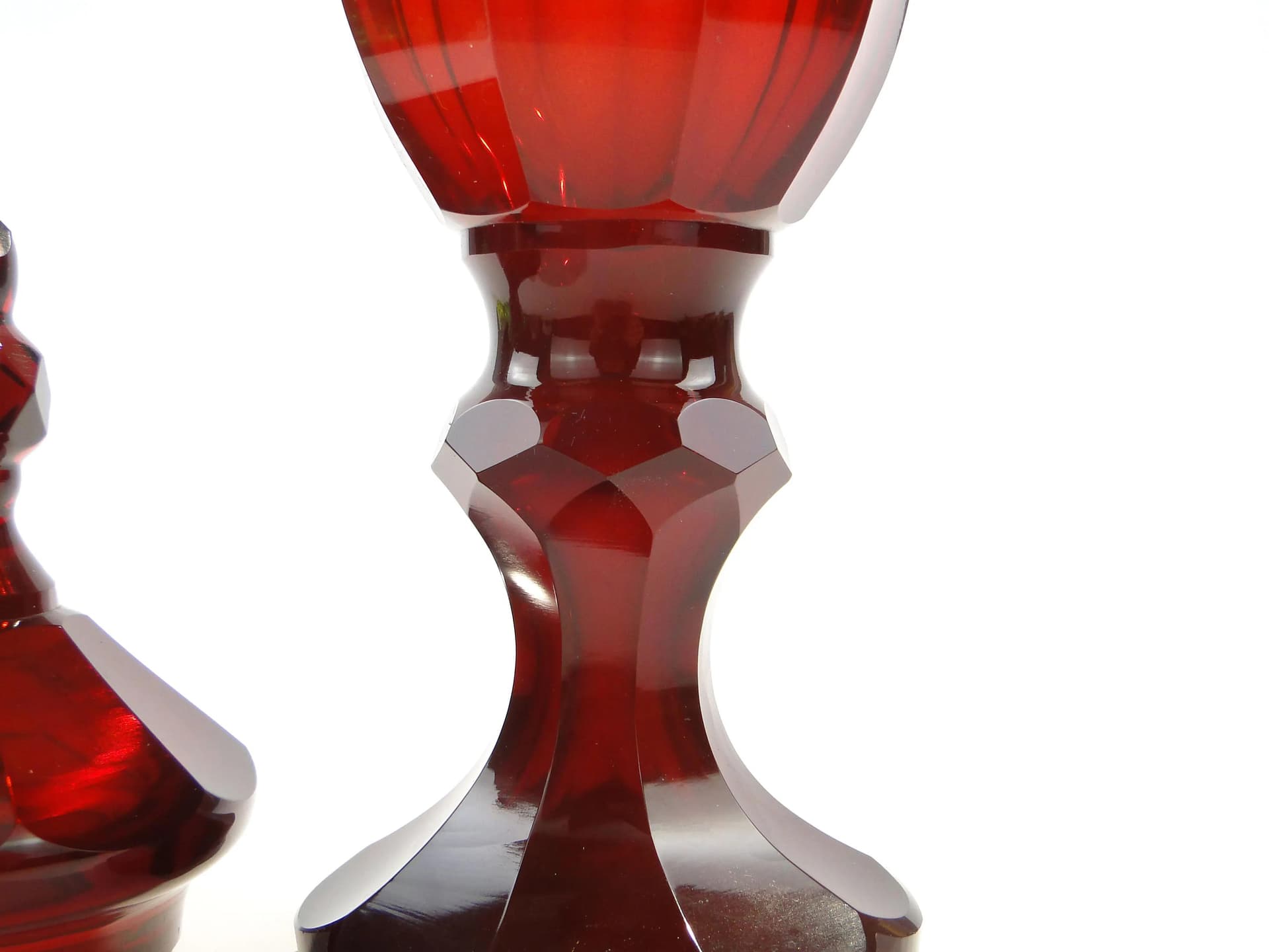Goblet Art Deco, ruby red, crystal, Poland, 1920s - 162761