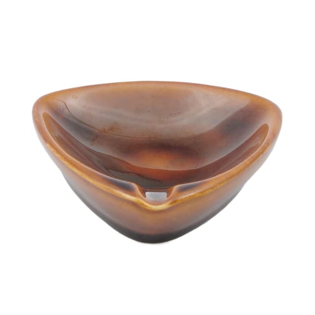 Popielniczka, brązowy, porcelit, Polska, lata 60. - WYMIARY