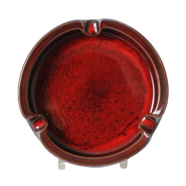 Popielnica Perignem, czerwony, ceramika, Belgia, lata 60. - WYMIARY