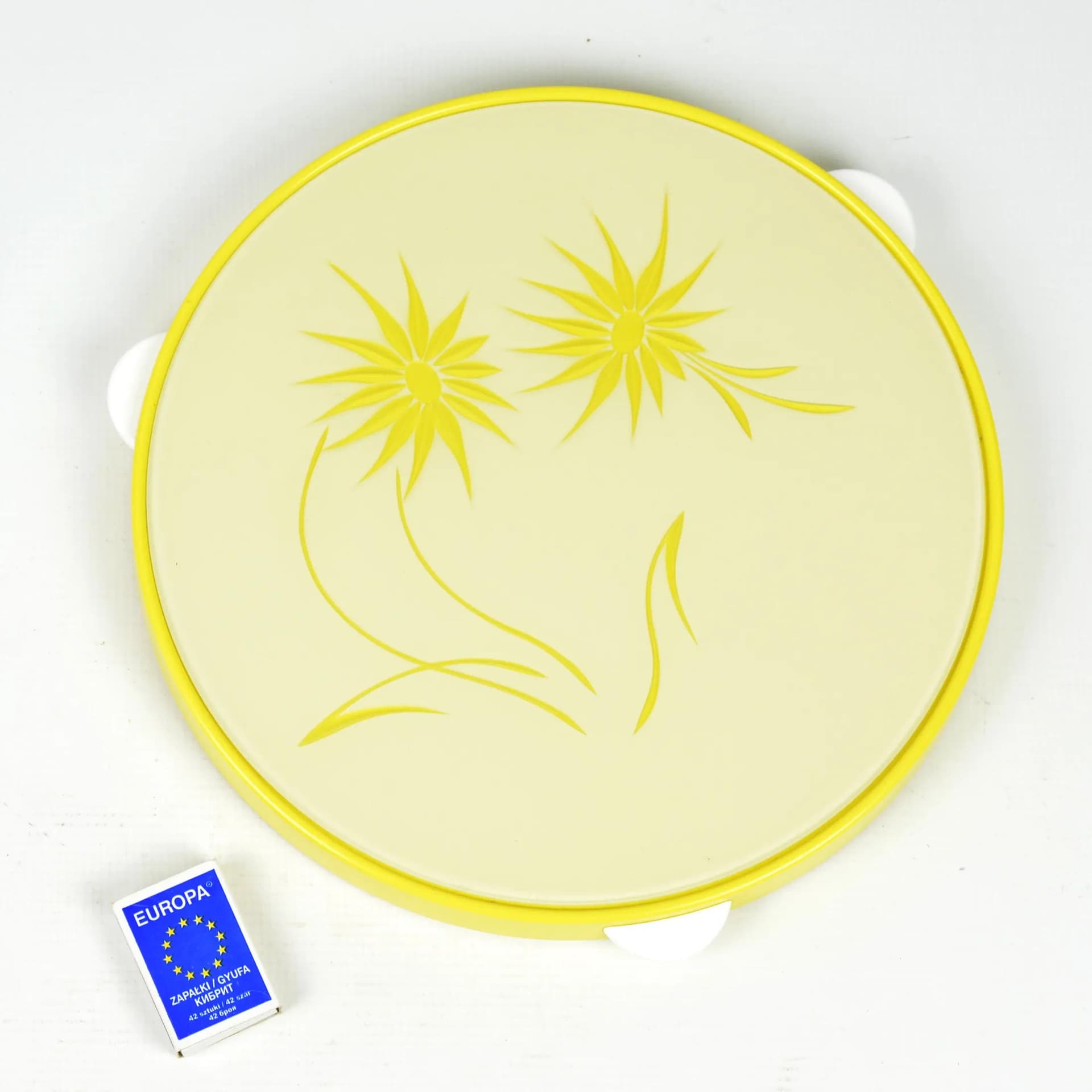 Taca obrotowa, żółty, szkło, bakelit, Niemcy, lata 60. - 163954