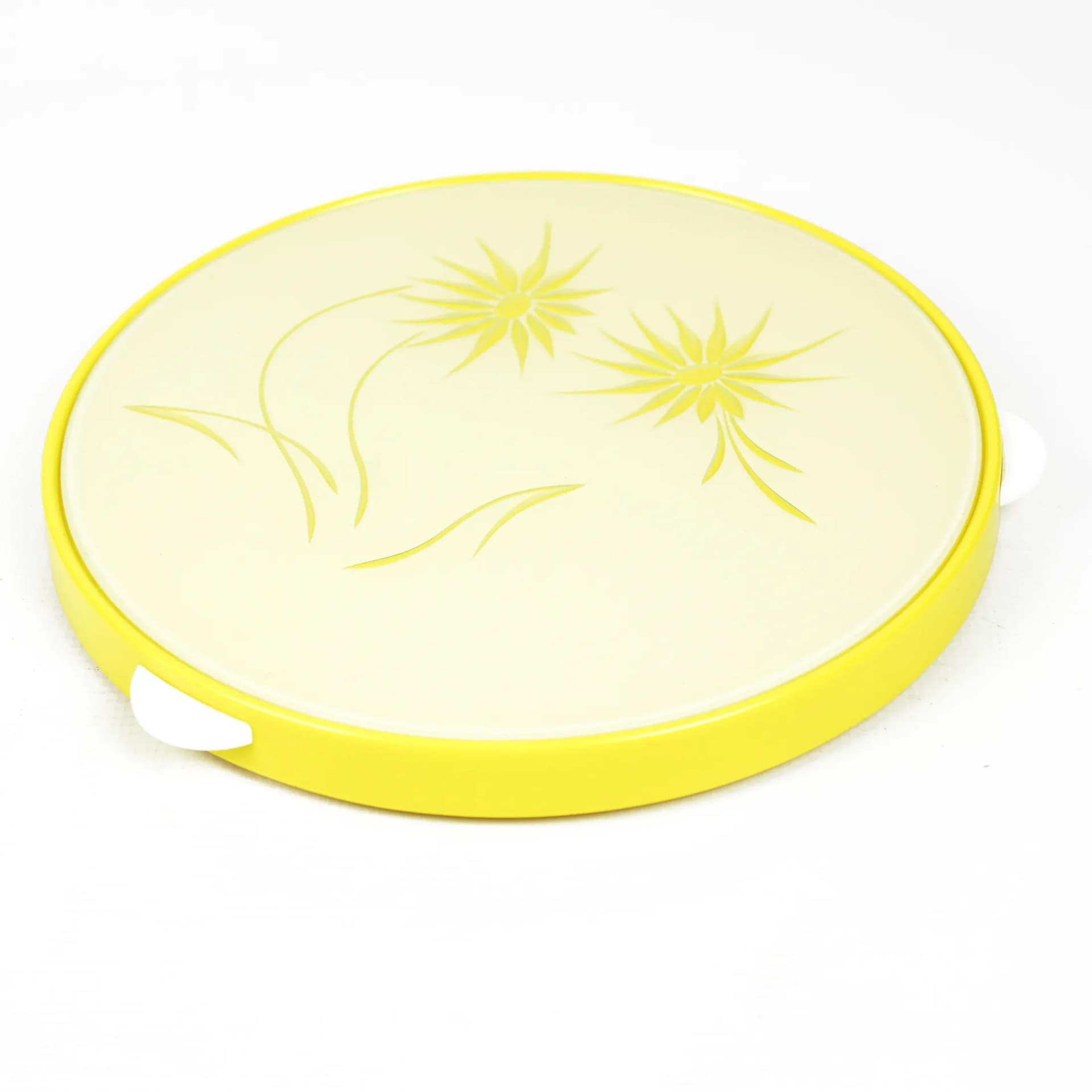 Taca obrotowa, żółty, szkło, bakelit, Niemcy, lata 60. - 163950