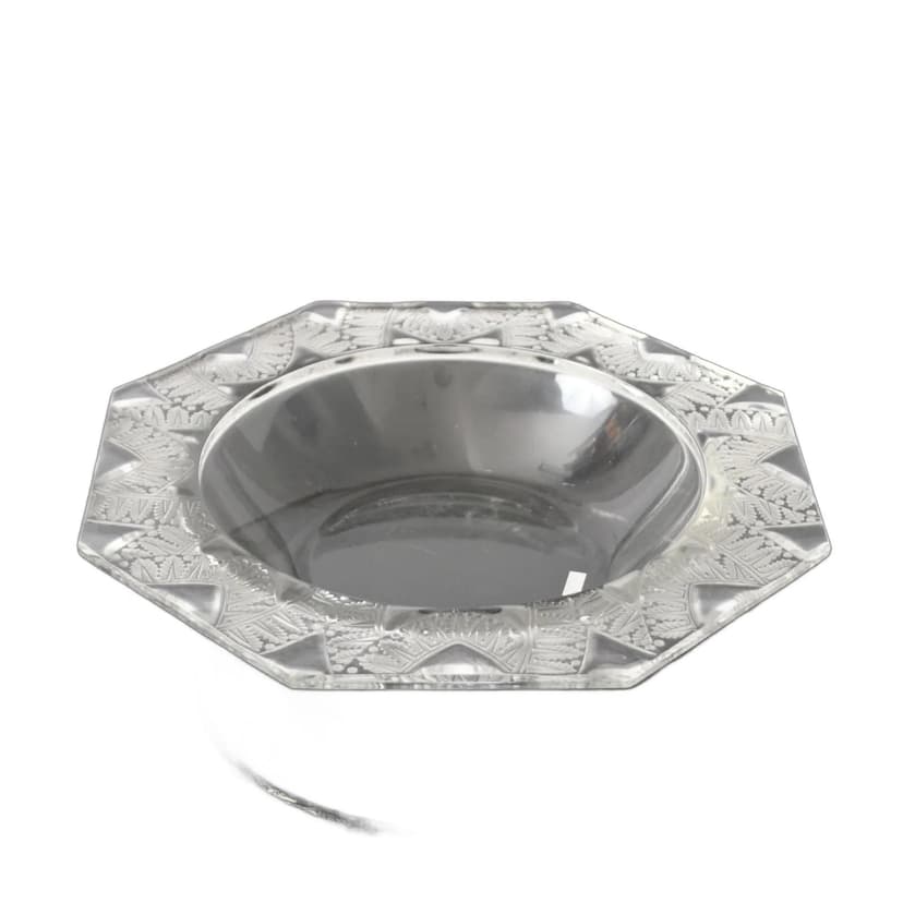 Misa Chantilly, szkło transparentny, proj. R. Lalique, Francja, lata 40.