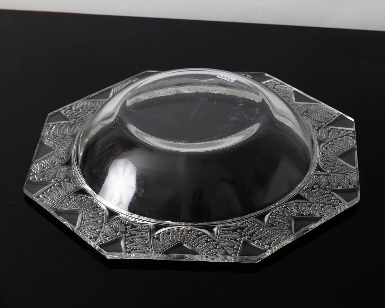 Misa Chantilly, szkło transparentny, proj. R. Lalique, Francja, lata 40. - 162191