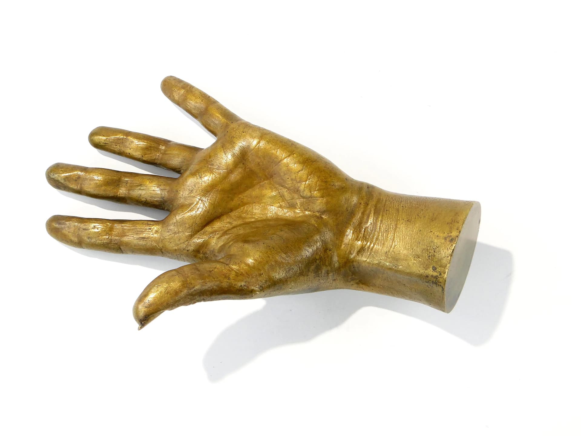 Life-Size Hand Sculpture, golden bronze, France, early 20th c. - 162701