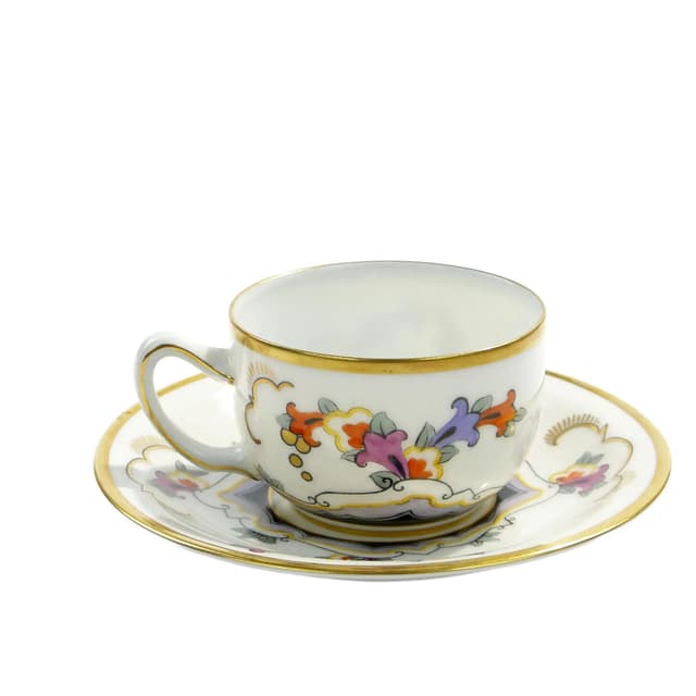 Coffee Cup Butterfly, Donatello, multicolor porcelain, Rosenthal, Germany, 1920s. - DIMENSION