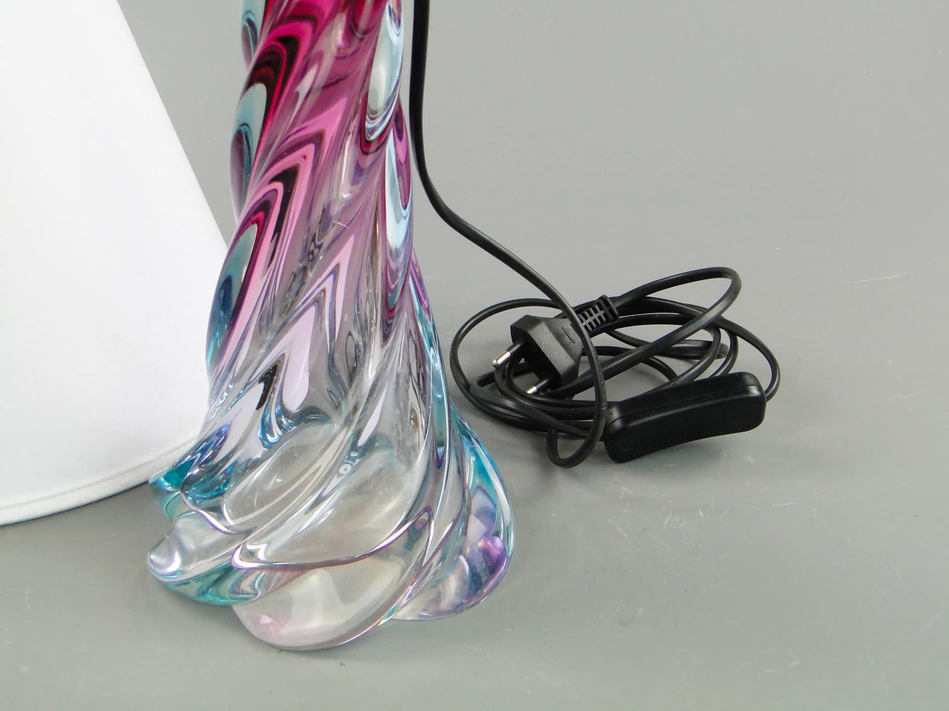 Lampa stołowa, multicolor, szkło, Val St Lambert, Belgia, lata 60. - 162634