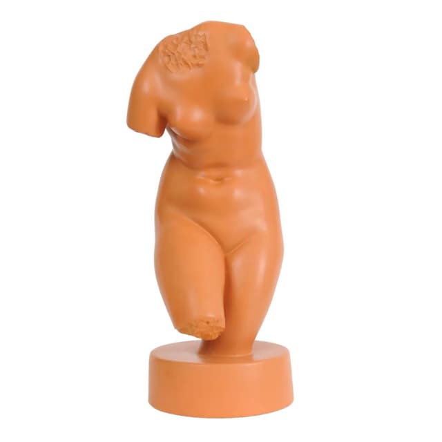 Figura Wenus, pomarańczowy, ceramika, KS Bechyne, Czechosłowacja, lata 30. - WYMIARY