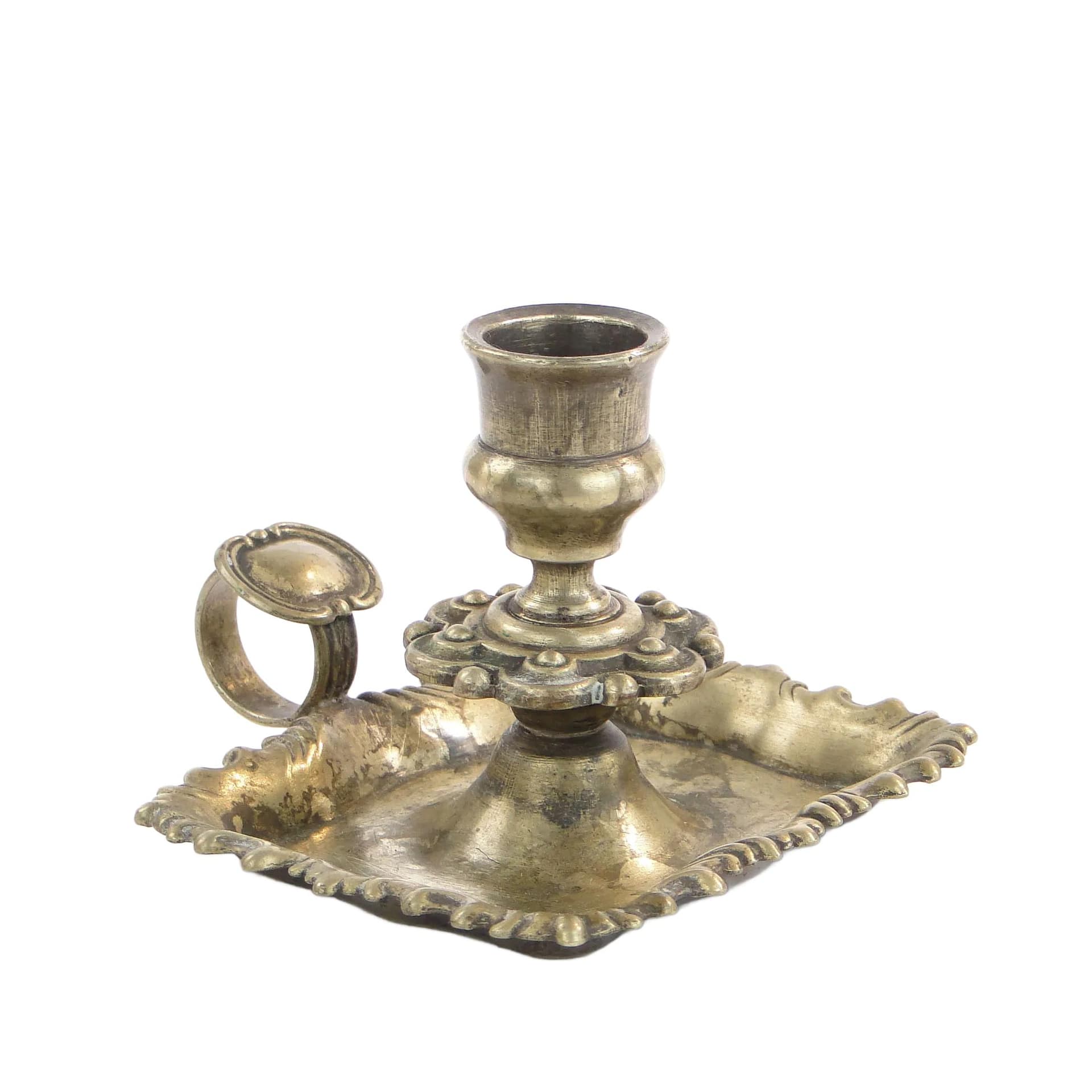 Chamberstick, silver-plated golden brass, Fraget, Poland, 19th c.