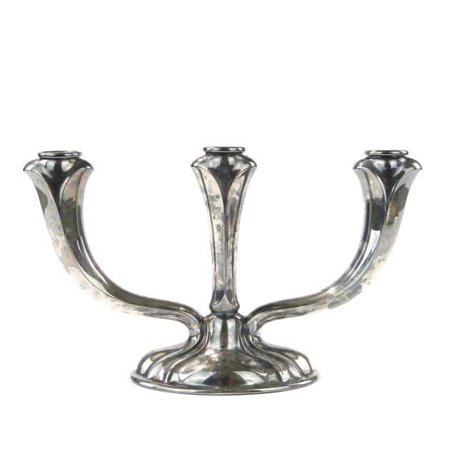 Kandelabr Art déco, srebro, mosiądz, Europa Zachodnia, lata 50. - WYMIARY