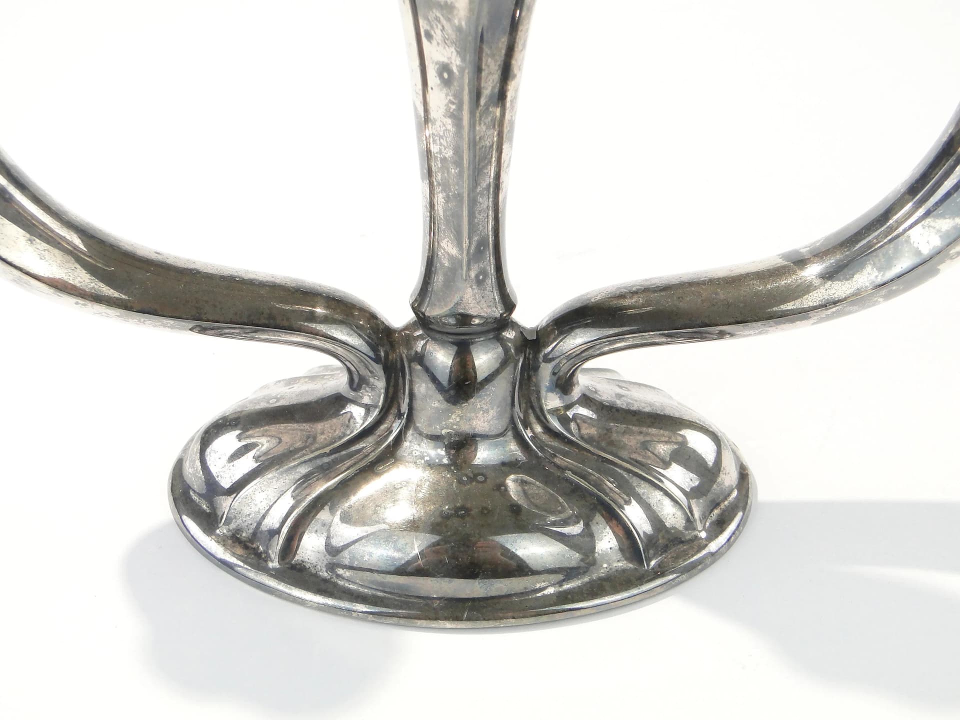 Kandelabr Art déco, srebro, mosiądz, Europa Zachodnia, lata 50. - 162559