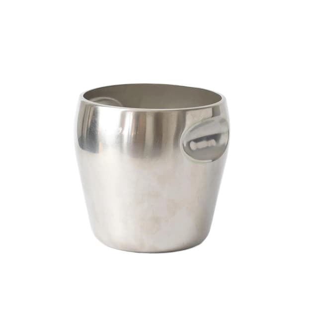 Pojemnik na lód, srebrny, stal, proj. L. Massoni, C. Mazzeri, Alessi, Włochy, lata 80. - WYMIARY