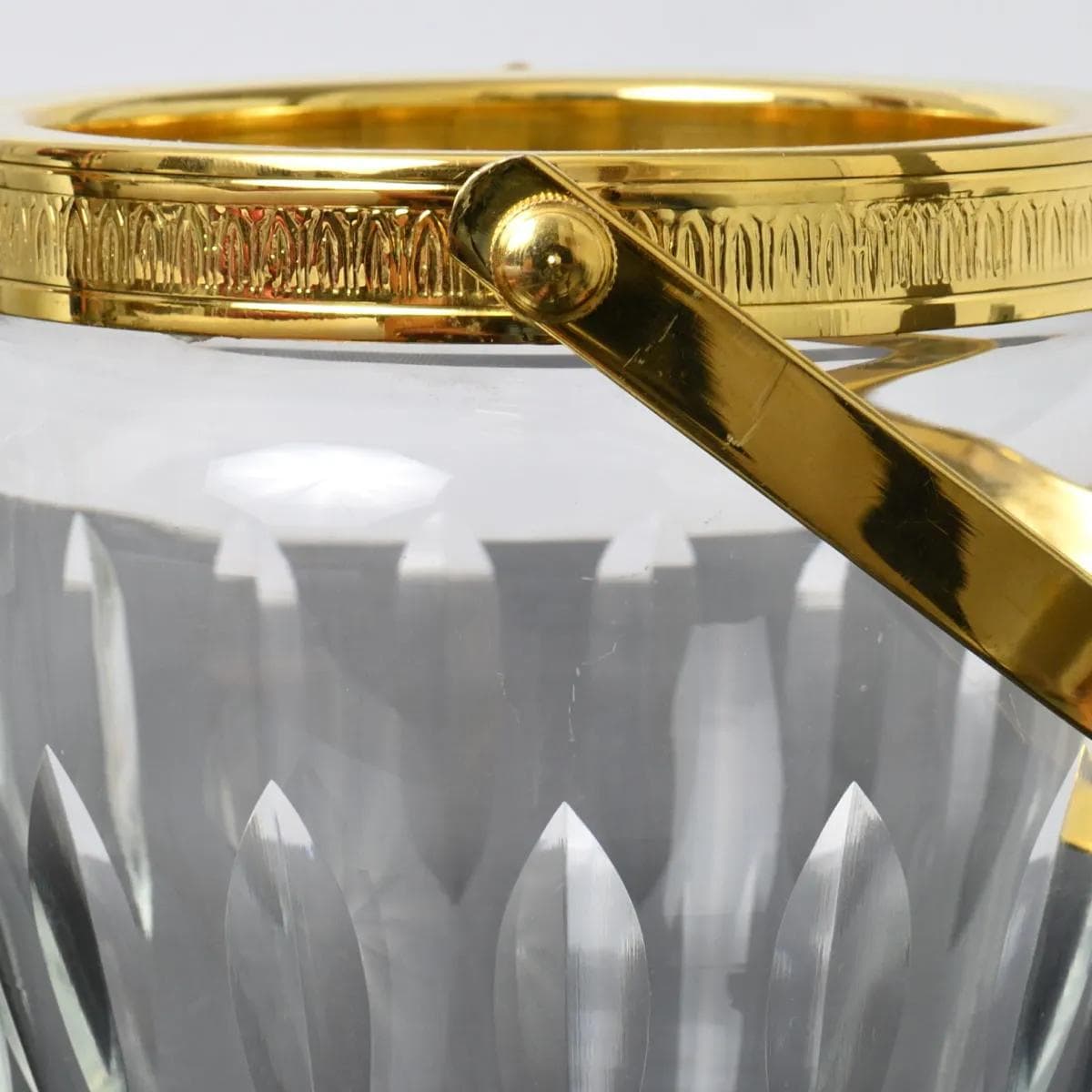 Kubełek do lodu, żółty-gradient przezroczysty, kryształ metal, Belgia, lata 60. - 162083