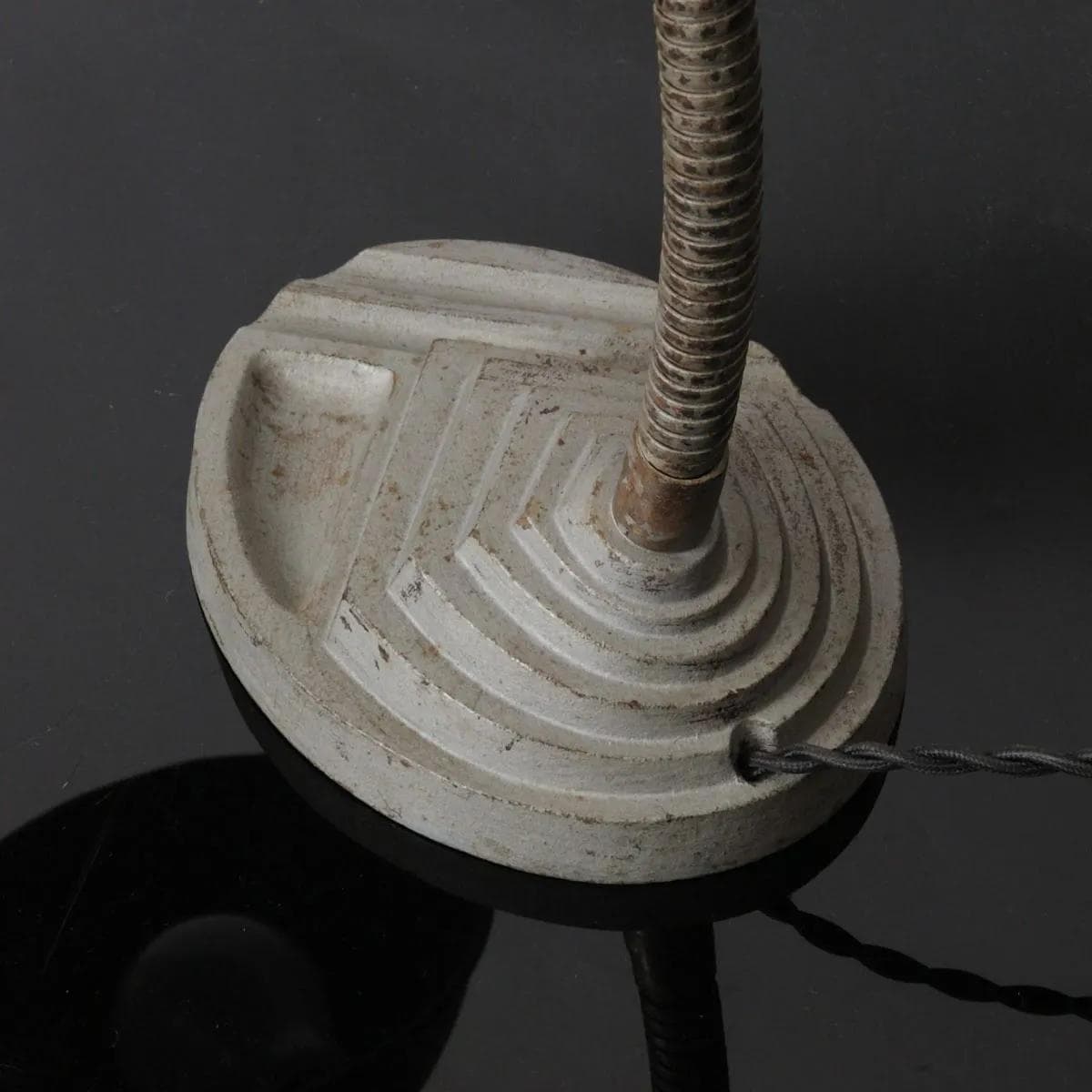 Lampa biurkowa, szary, żeliwo stal, lata 30. - 162075