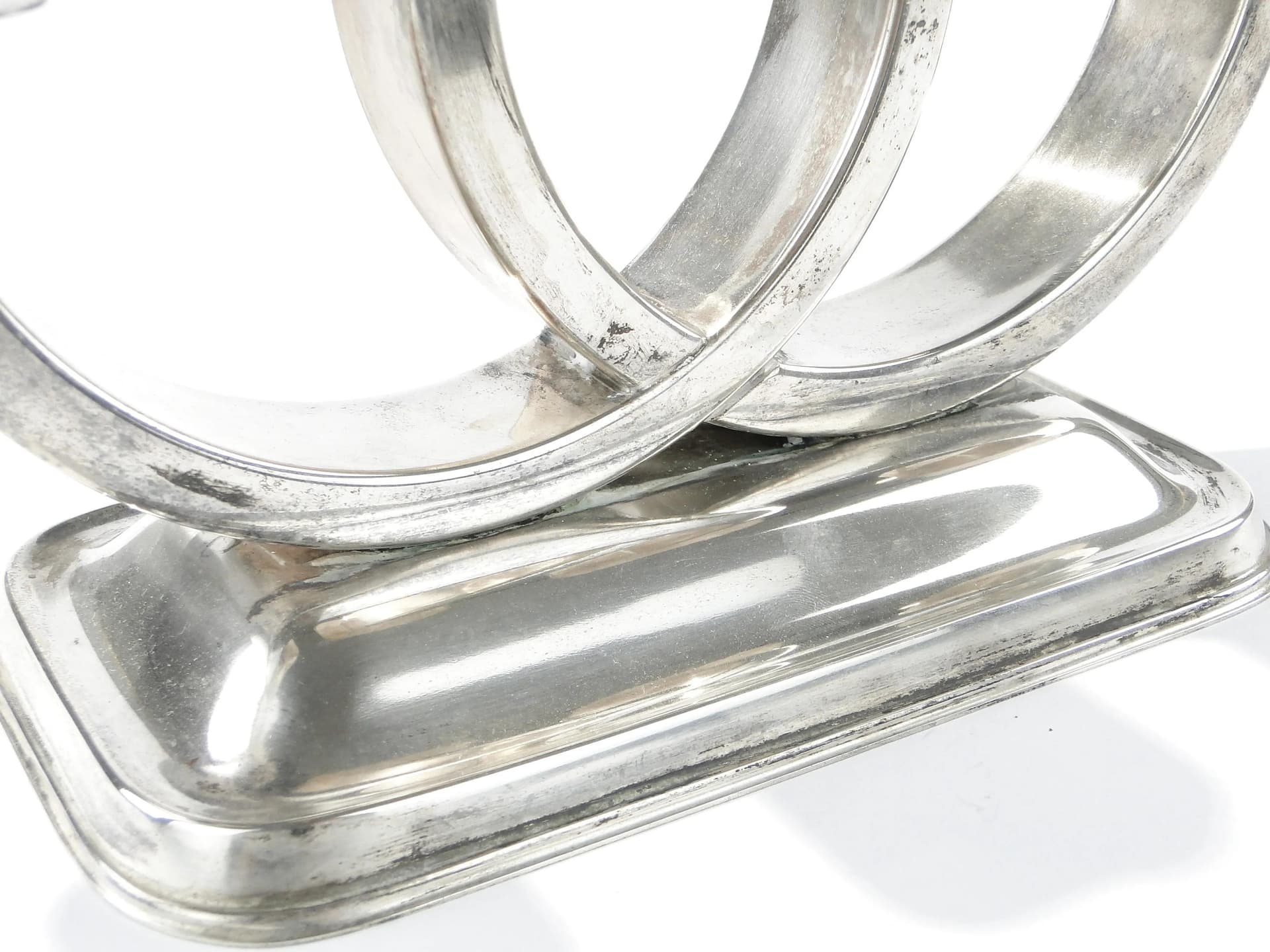 Świecznik Art Deco, srebro, mosiądz, Quist, Niemcy, lata 30. - 162497