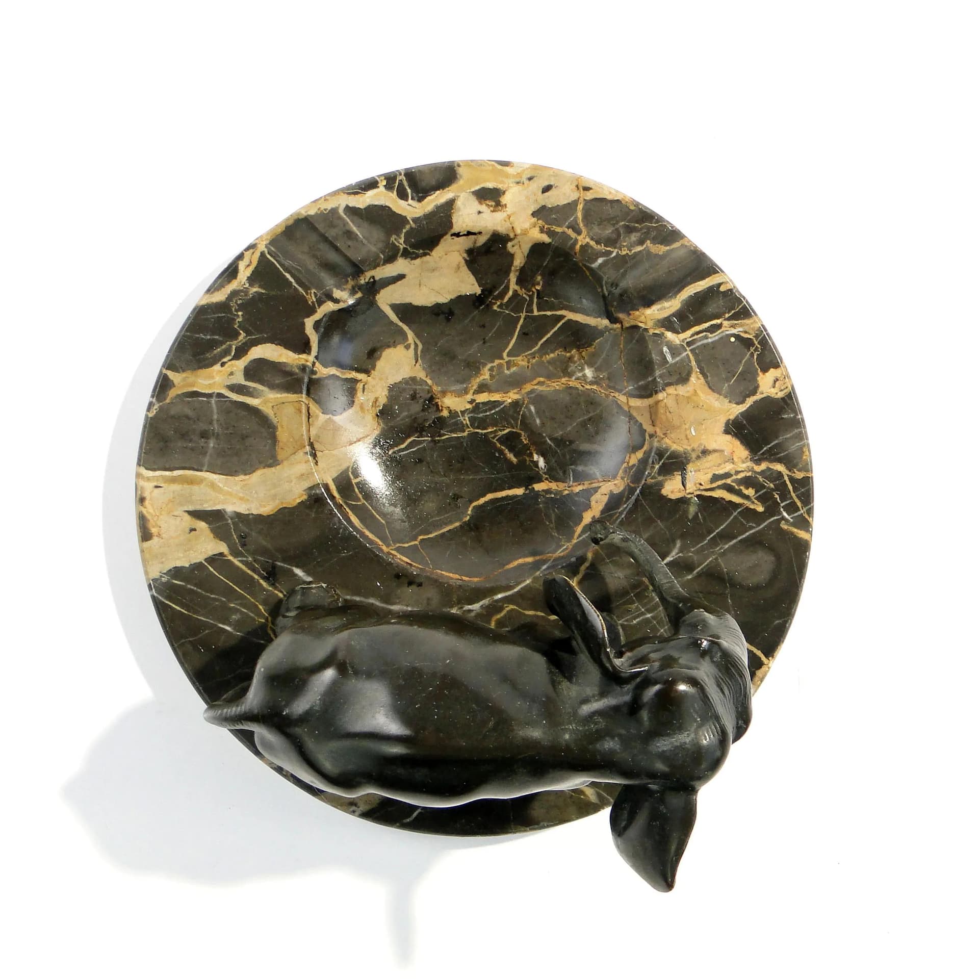 Cabinet Ashtray, black marble, bronze, Austria, 1910s - 162465