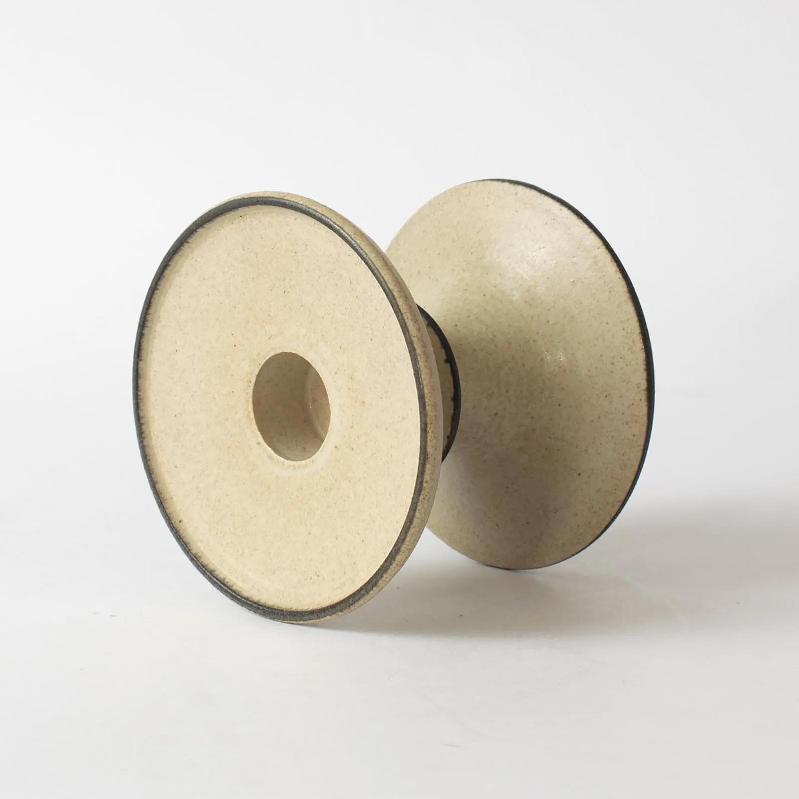 Candlestick, beige stoneware, Kähler, Denmark, 1970s. - 162034
