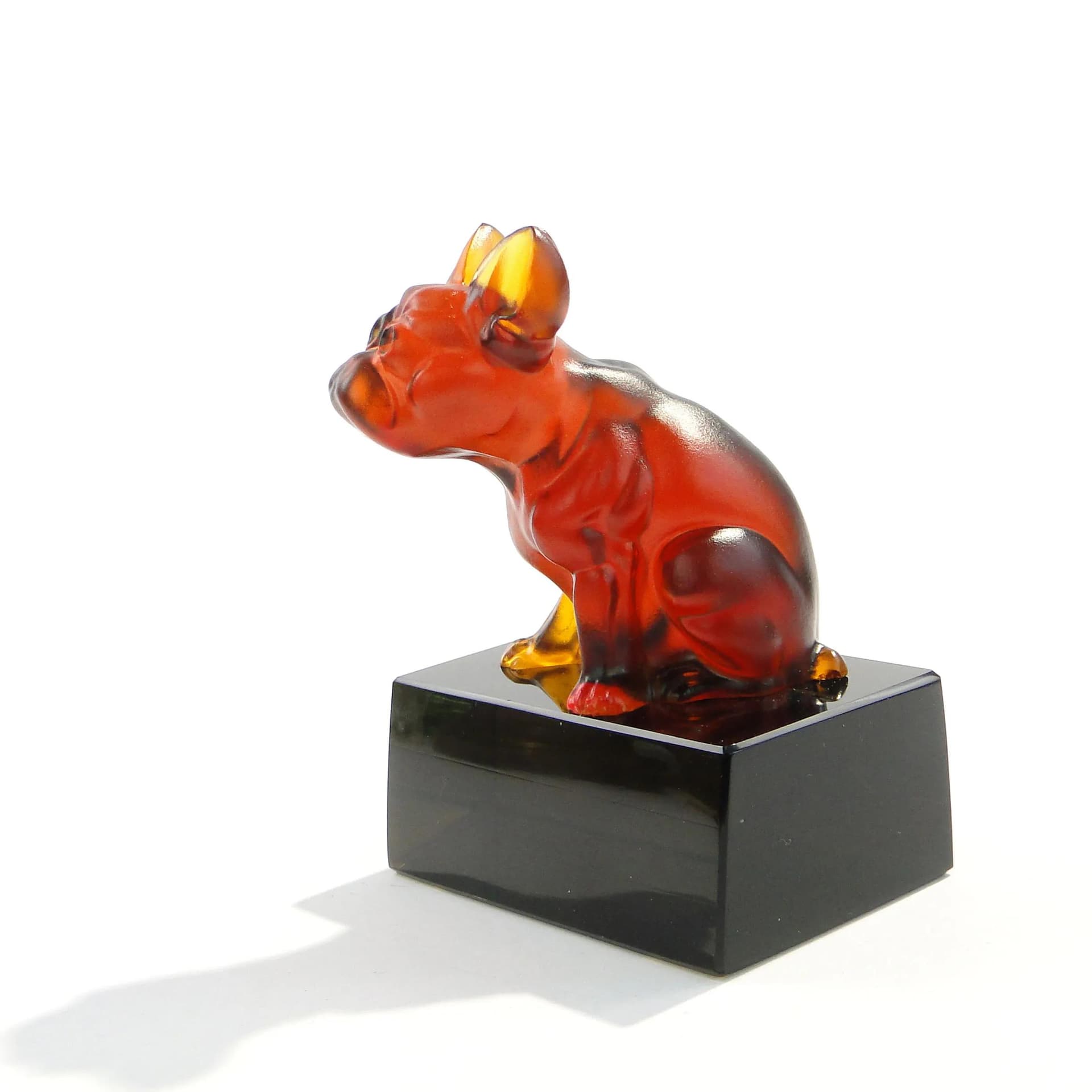 Figurka buldoga, multikolor, szkło, Daum, Francja, początek XX w. - 162442