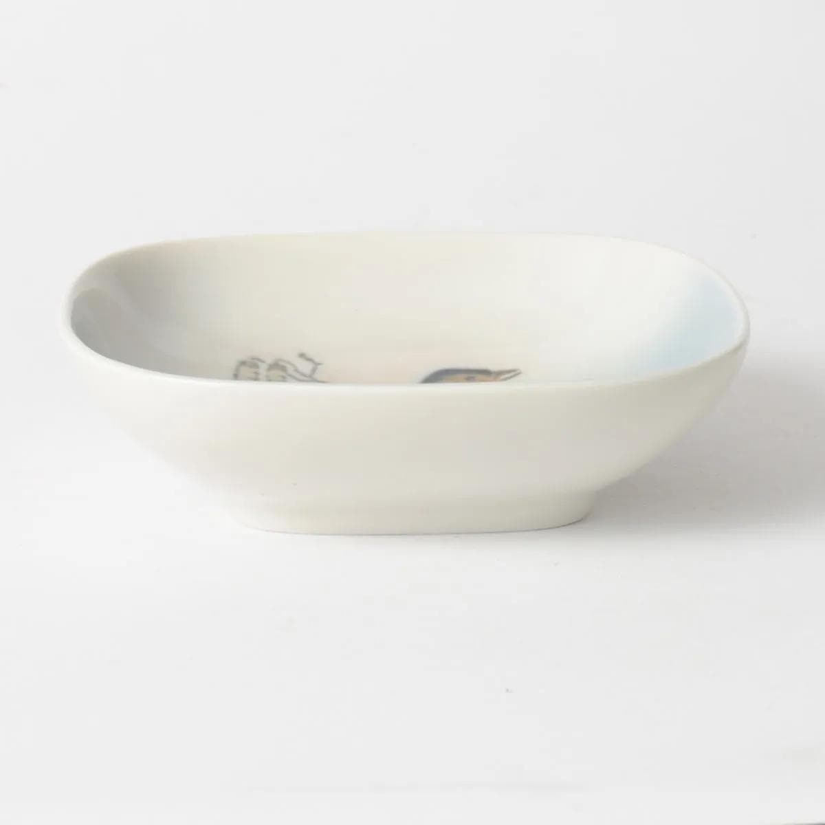 Talerz dekoracyjny, biały niebieski, porcelana, Royal Copenhagen, Dania, lata 60. - 164478