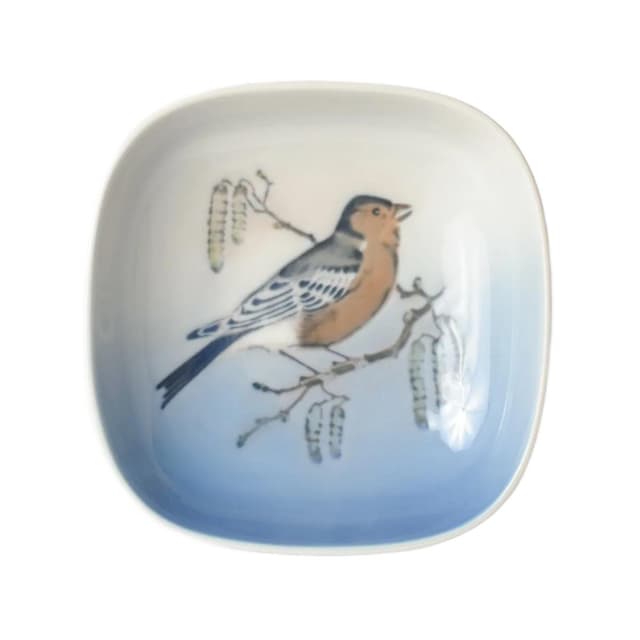 Talerz dekoracyjny, biały niebieski, porcelana, Royal Copenhagen, Dania, lata 60. - WYMIARY