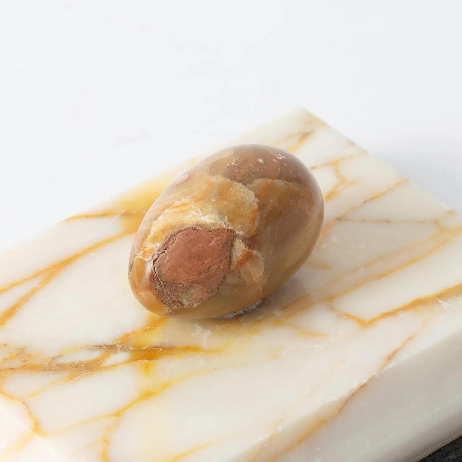 Paperweight Art Deco, black and beige marble, brown onyx, Poland, 1920s. - 164454