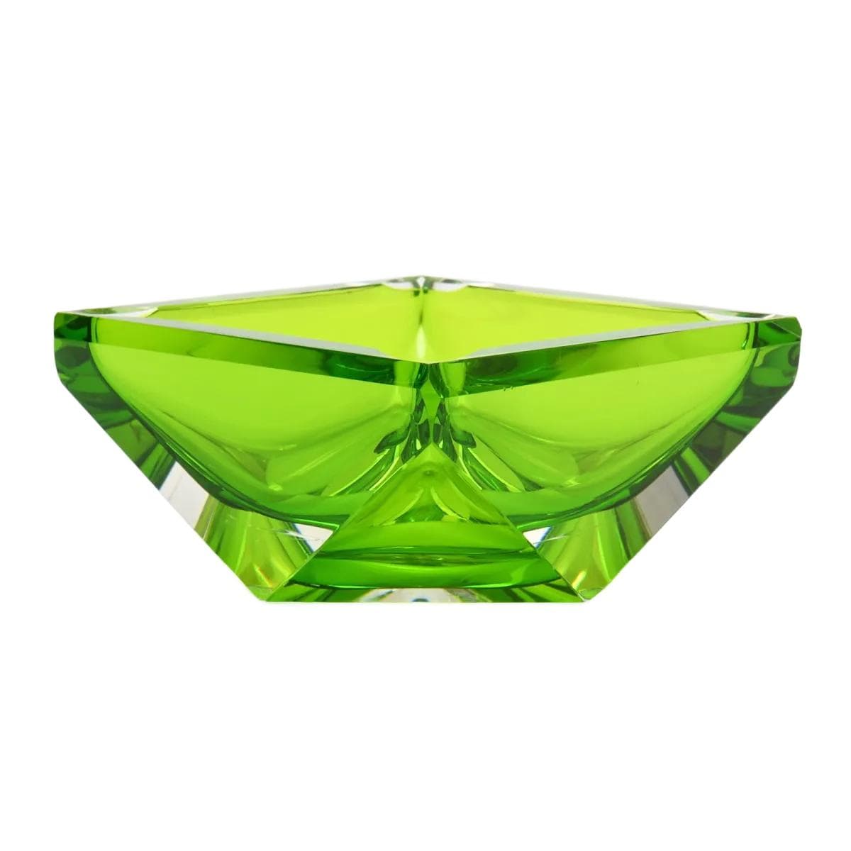 Popielnica, zielony, szkło, Val St. Lambert, Belgia, lata 60.