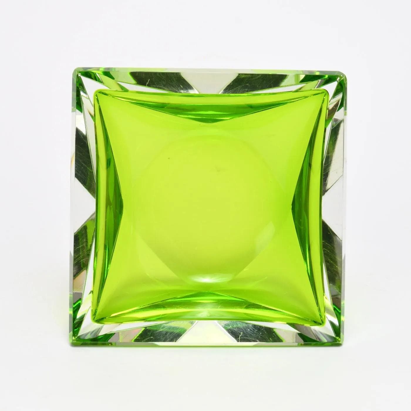 Popielnica, zielony, szkło, Val St. Lambert, Belgia, lata 60. - 164431